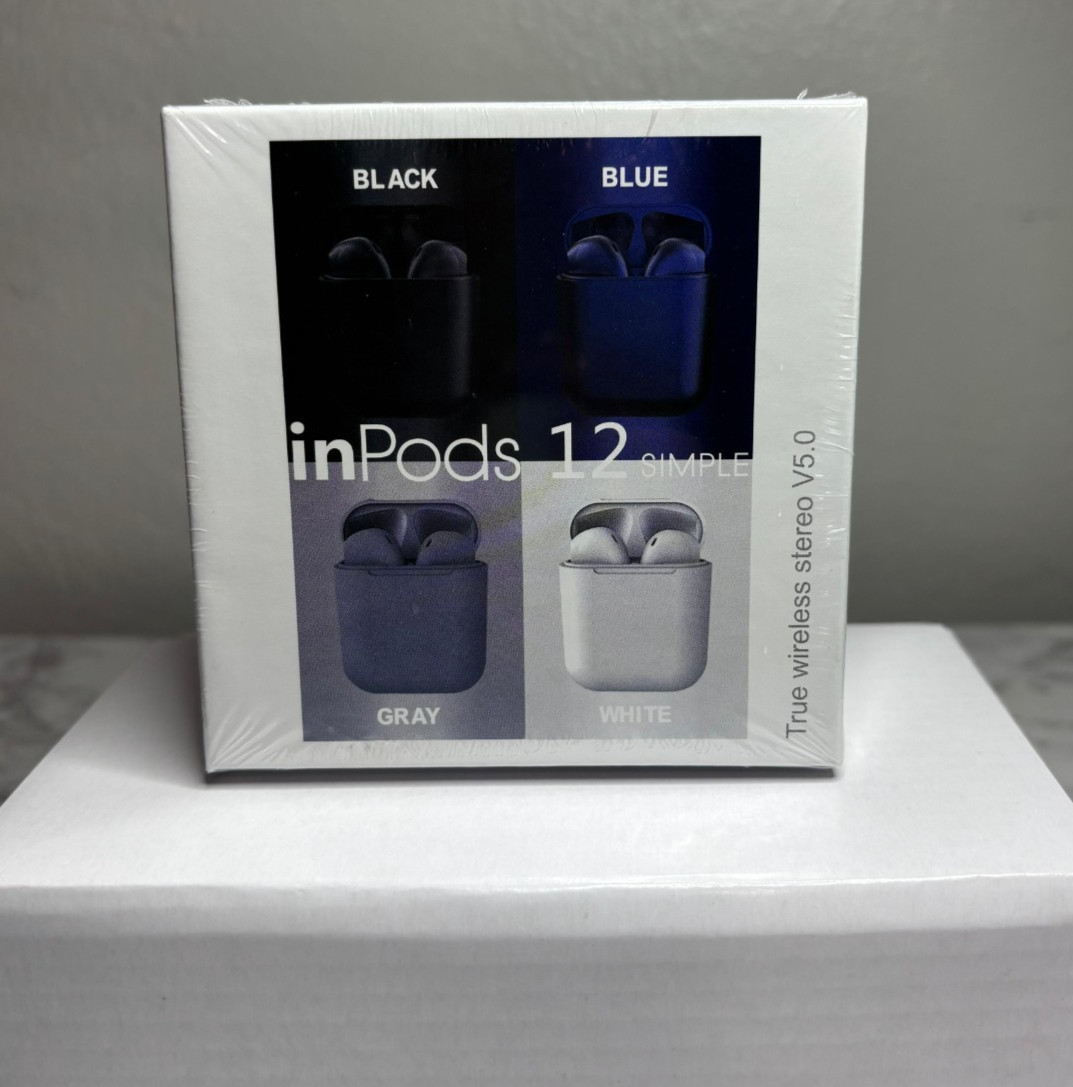InPods 12 Simple Wireless Stereo Earbuds V5.0 for Android/ios/BT5.0 Blue