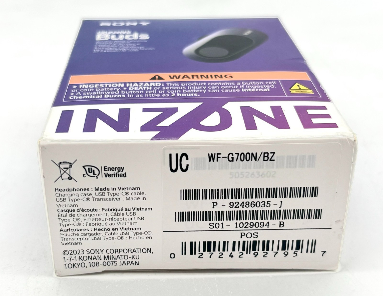 Sony INZONE Buds Truly Wireless Noise Cancelling Gaming Earbuds Black Open Box