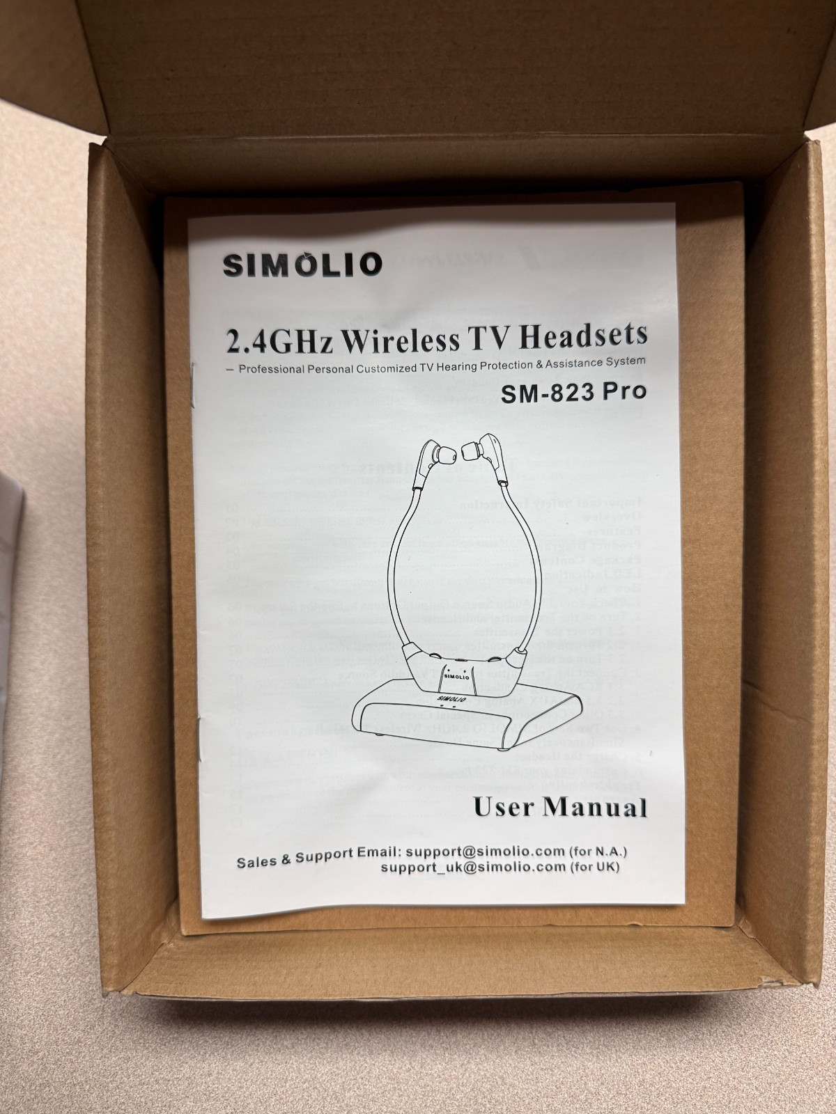 Simolio 2.4GHz Wireless TV Headset SM-823 Pro Analog – Open Box