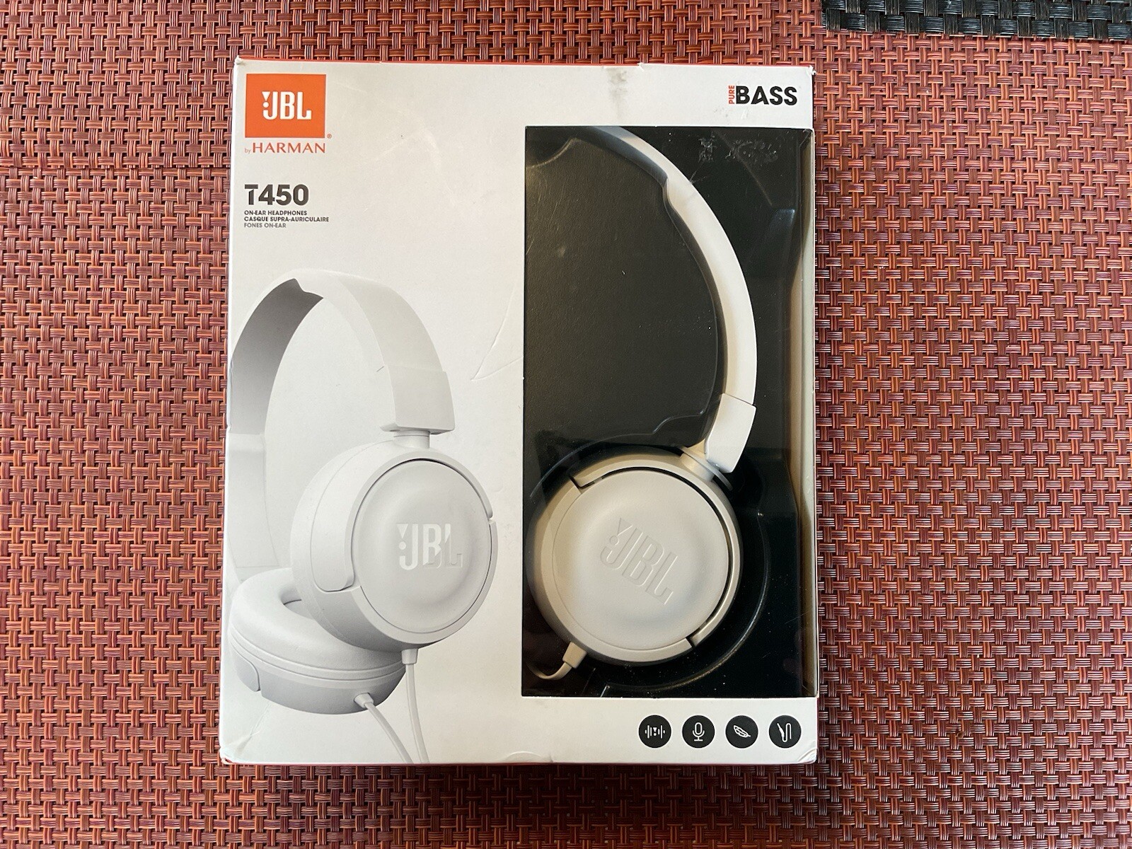 JBL T450 By Harman Pure Bass On-Ear New Headphones