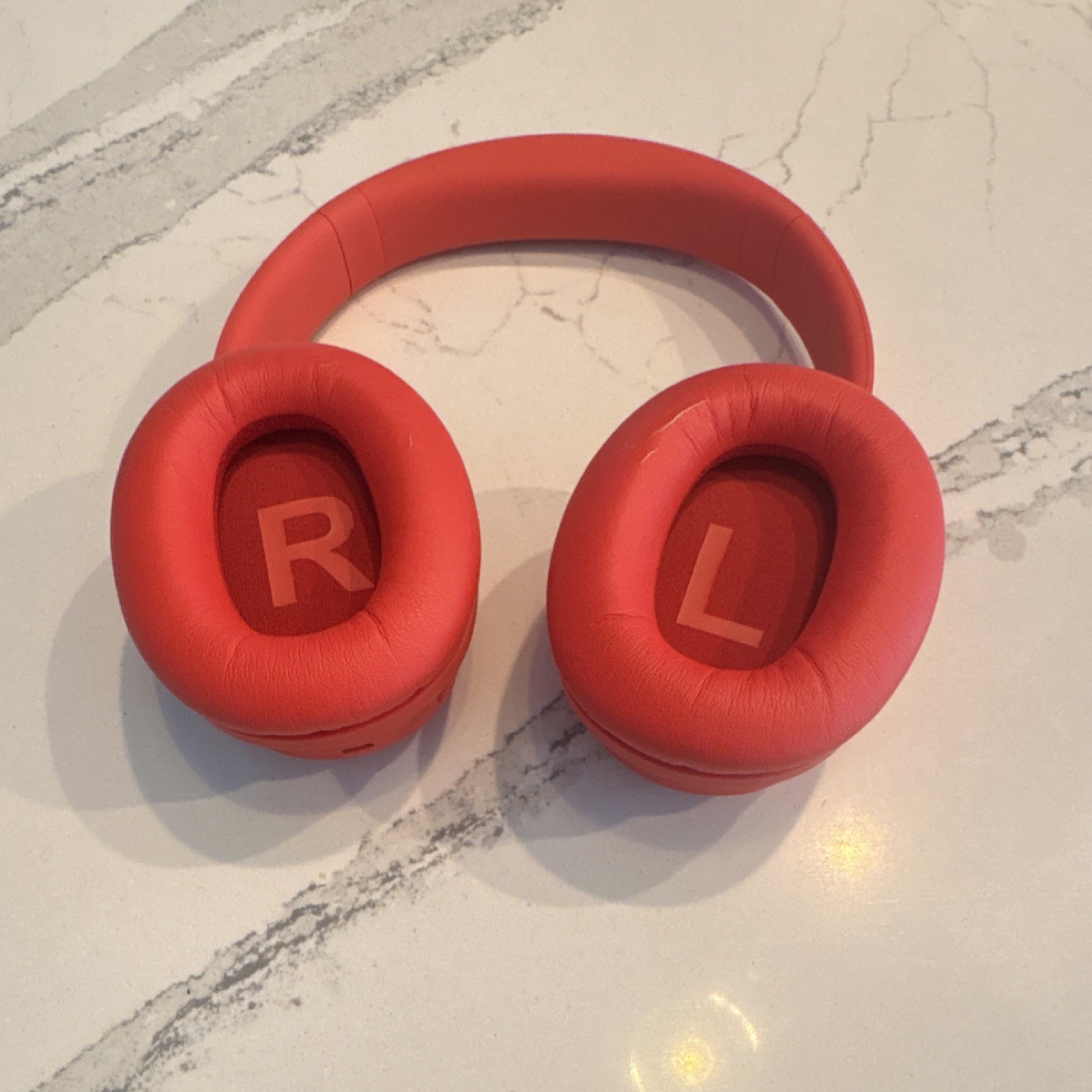 LETSCOM Red Over-Ear Headphones Bluetooth USB USB-C Headband Used