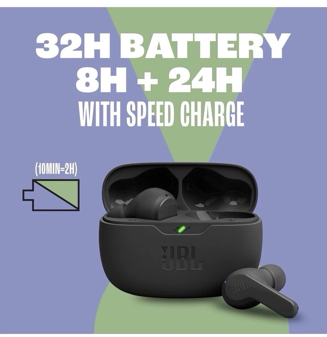 JBL Vibe Beam True Wireless Bluetooth Earbuds – Black
