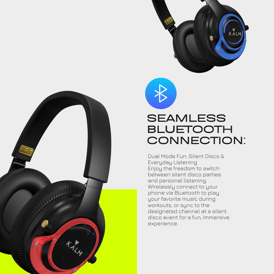 Silent Disco System Bundle w/Headphones & Transmitter – Party Event Fitness
