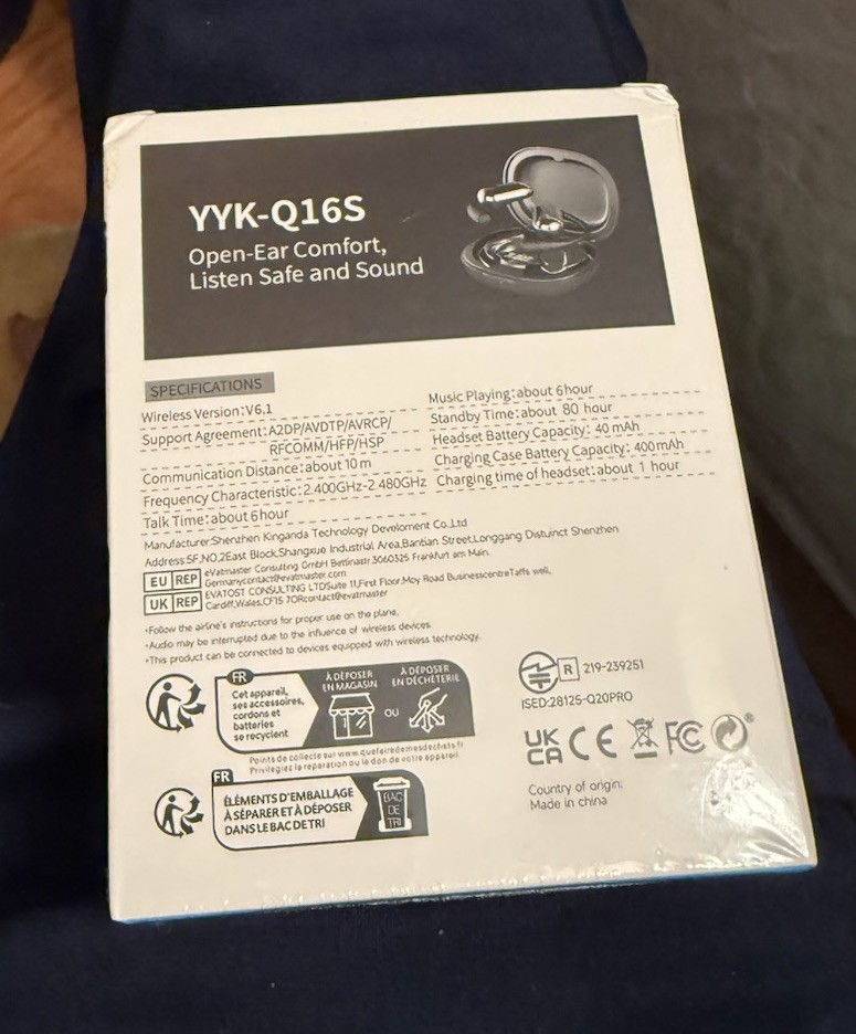 YYK YYK-Q16s Wireless Bluetooth Open-Ear Double Earbud