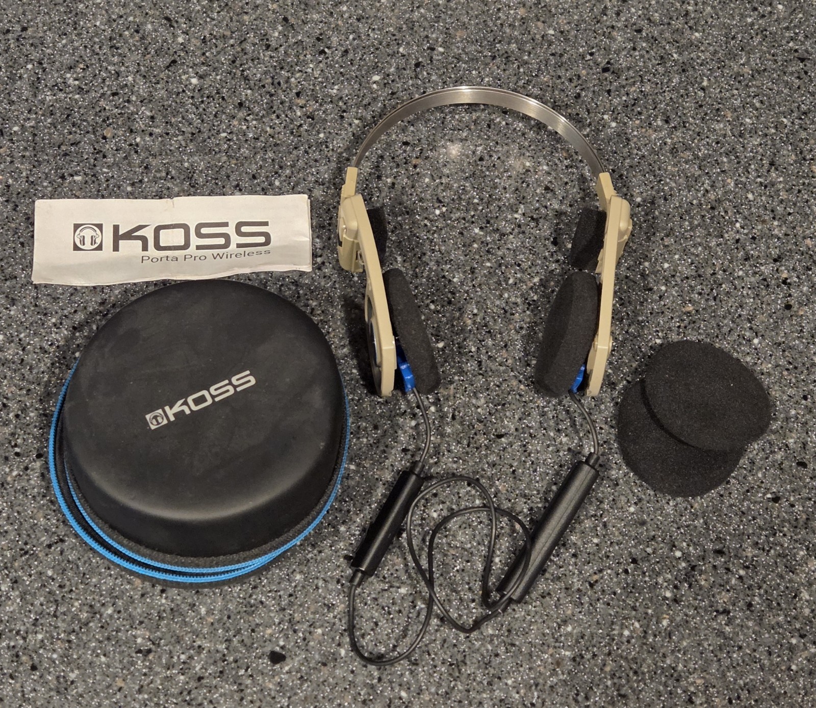 Koss Porta Pro Wireless Comfort Zone Headphones Bluetooth Rhythm Beige, Case