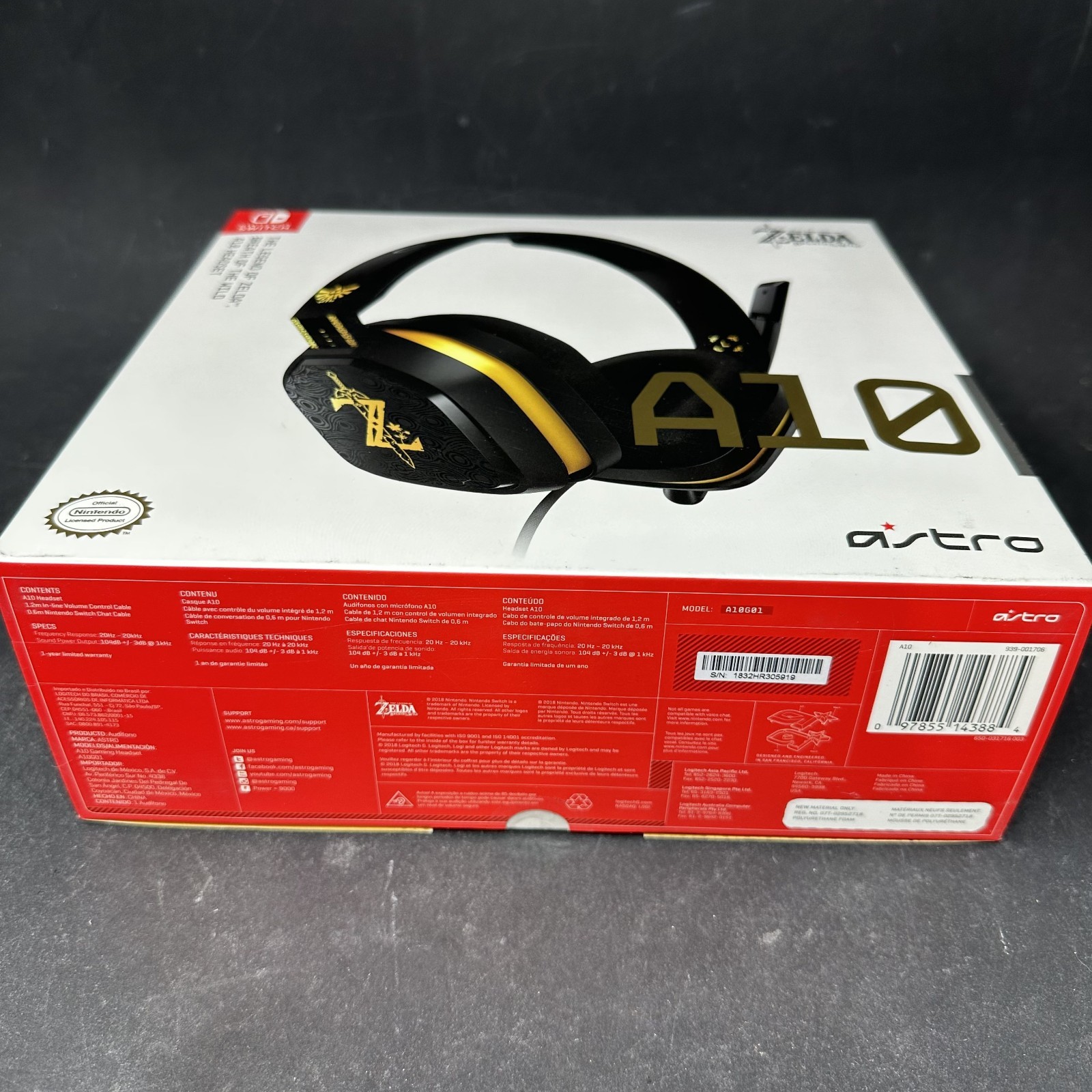 Astro Gaming 939-001706 The Legend of Zelda Breath Wild A10 Headset – New