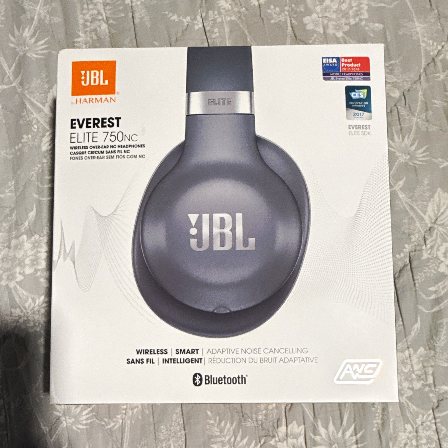 JBL Everest Elite 750NC Over-Ear Bluetooth Headphones Gray/Black