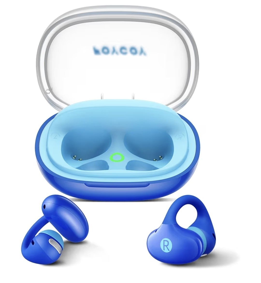 FOYCOY Open-Ear Kids Bluetooth 6.0 Earbuds ENC IPX5 USB-C Blue Case