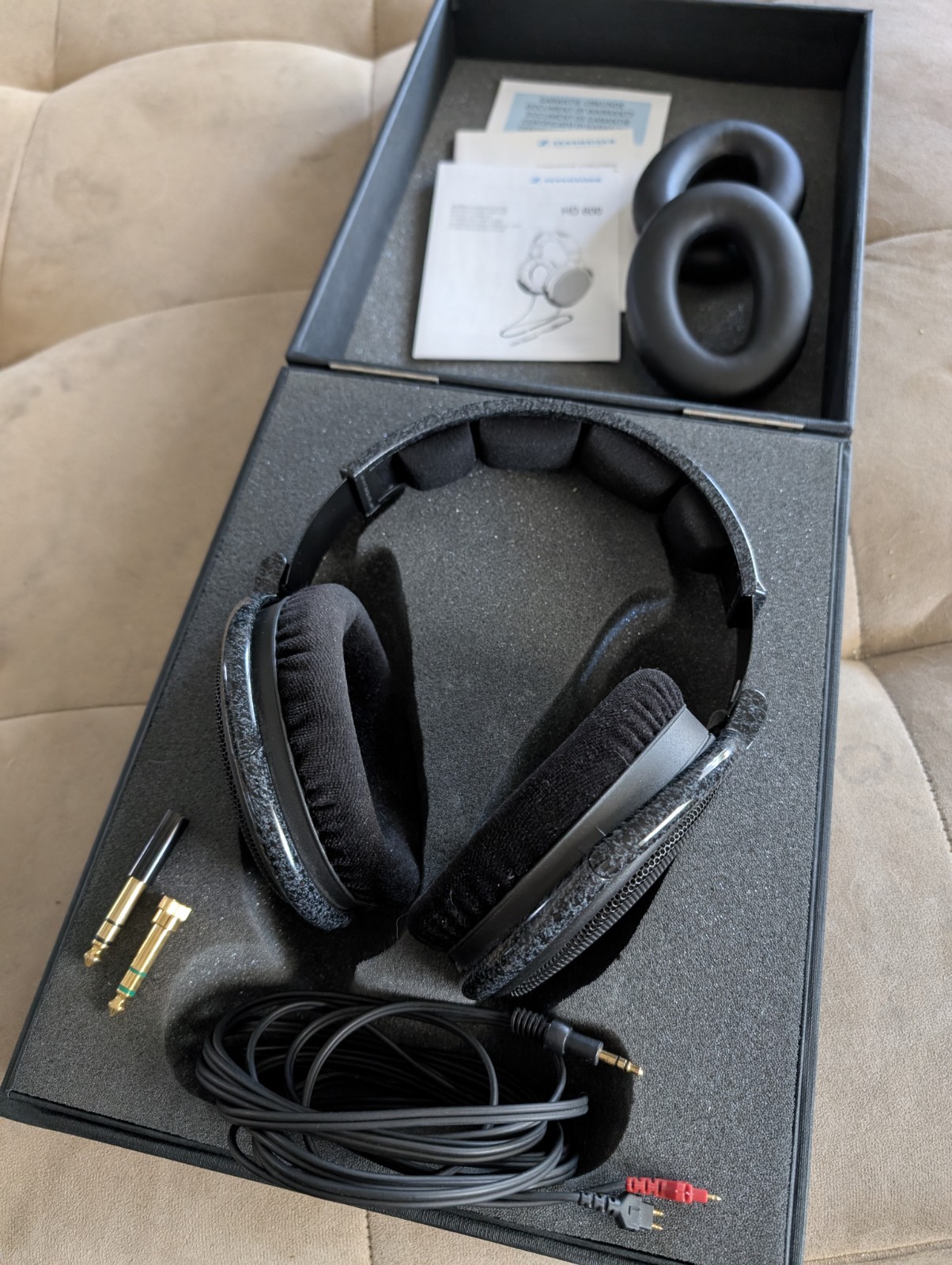 Sennheiser HD 600 HD600 Headphones Early *Black Silk* Version Made in Ireland