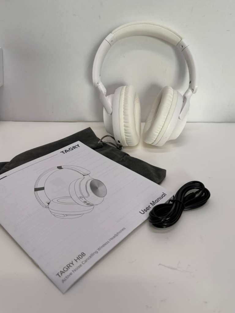TAGRY Hybrid Active Noise Cancelling Bluetooth Headphones 100H Playtime Wireless