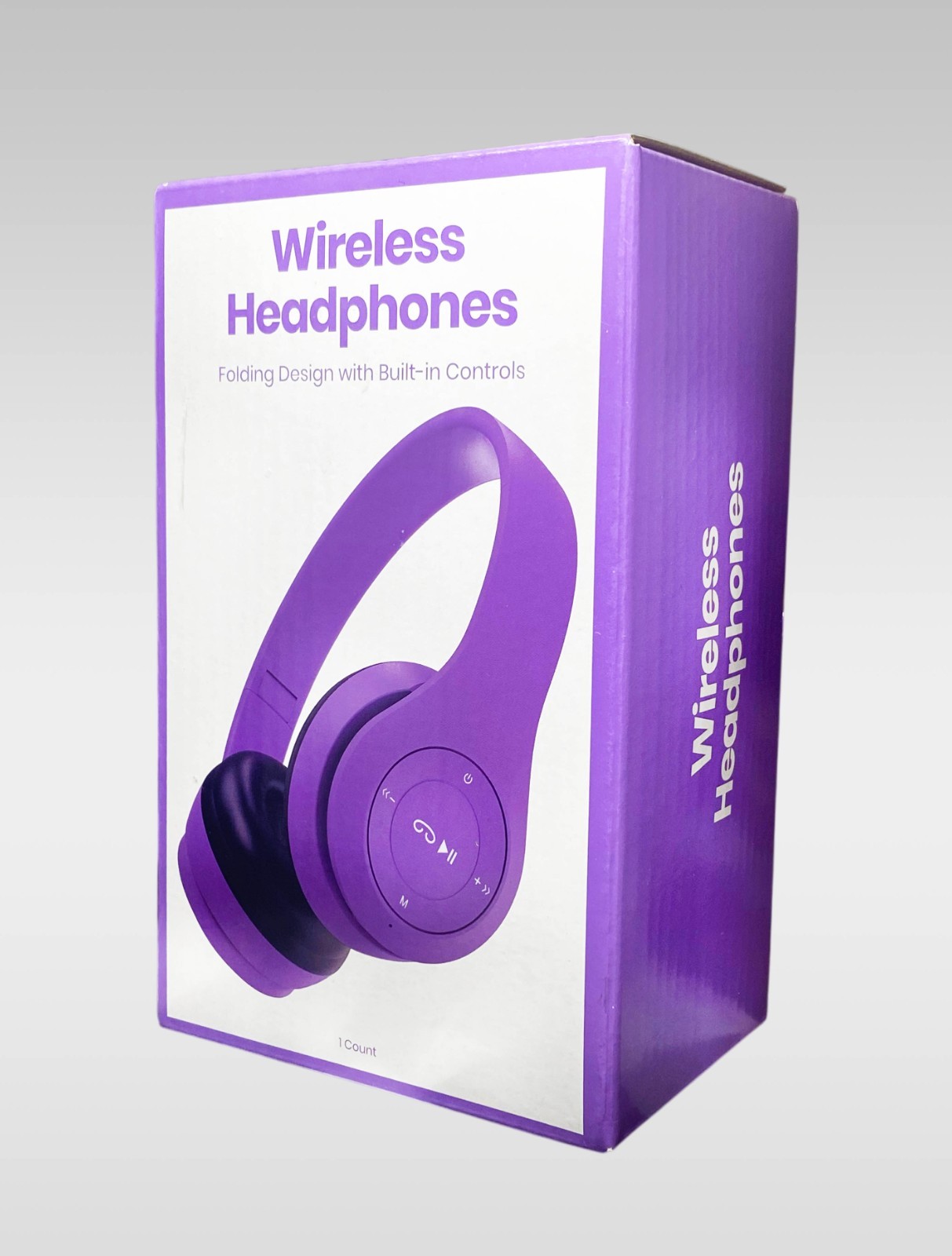 GEMS Wireless Headphones Folding Compact Design, 6hr Battery, Purple, Micro USB