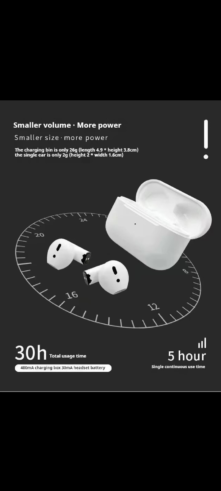 BT5.4 TWS Earbuds Touch Control Semi-In-Ear Stereo Gaming Earphones LED 30ms Low