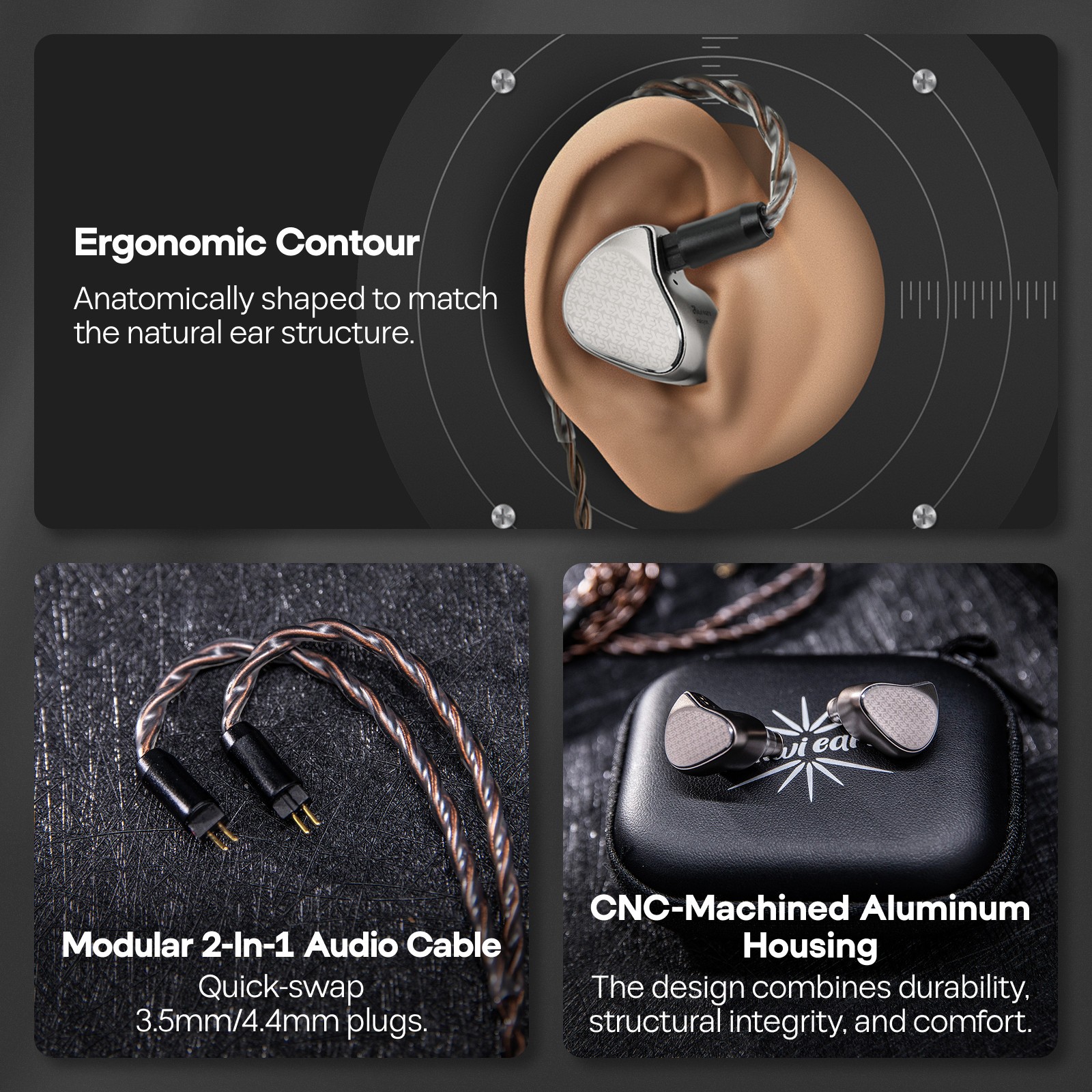 Kiwi Ears Halcyon World’s First MEMS + 1DD + 3BA Tribrid IEM Earphones