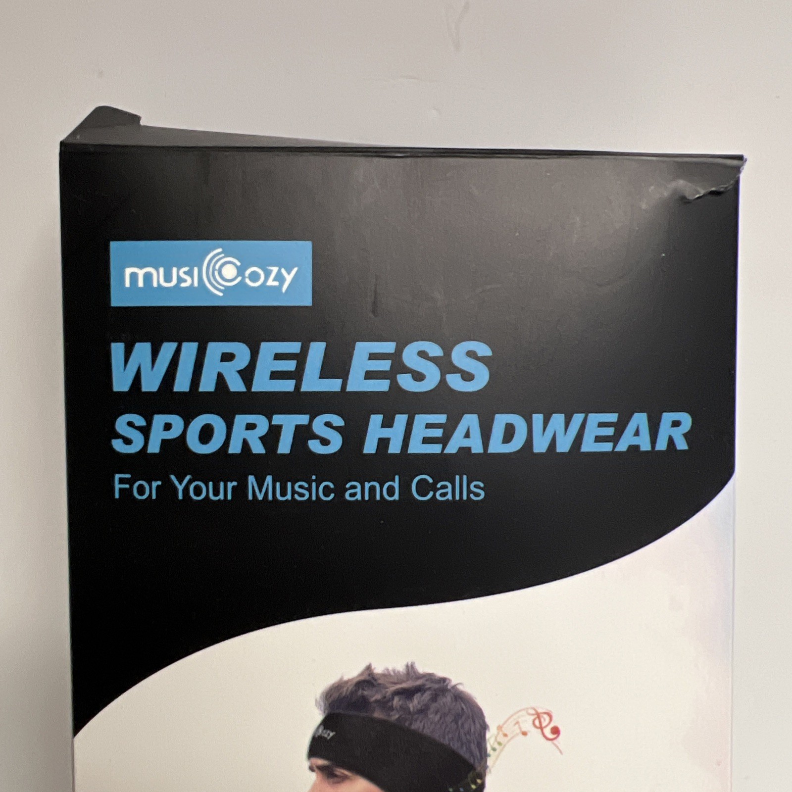 Musicozy Wireless Headphones Sports Headwear Black And White