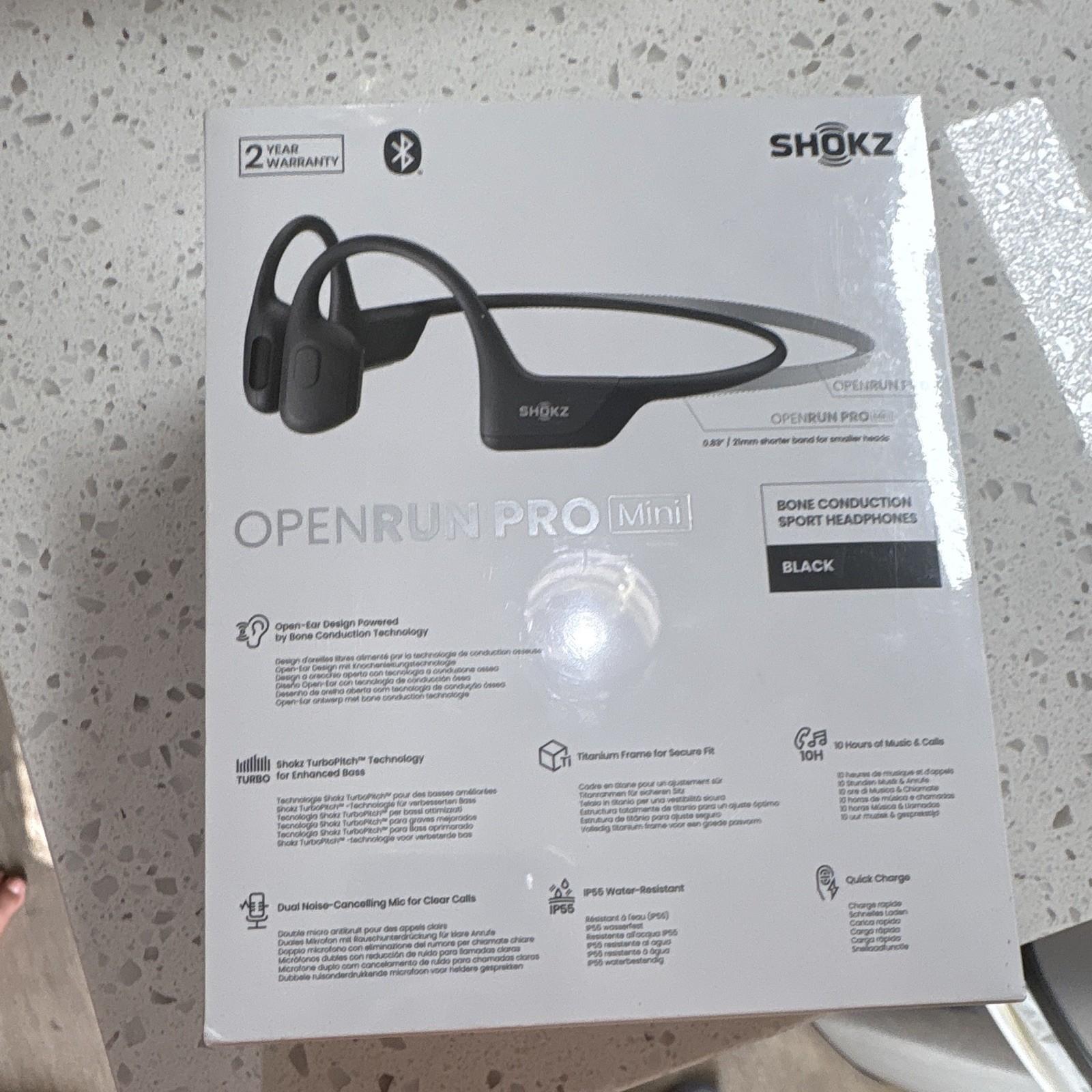 Shokz OpenRun Pro Mini Bone Conduction Bluetooth Sport Headphones Black S811