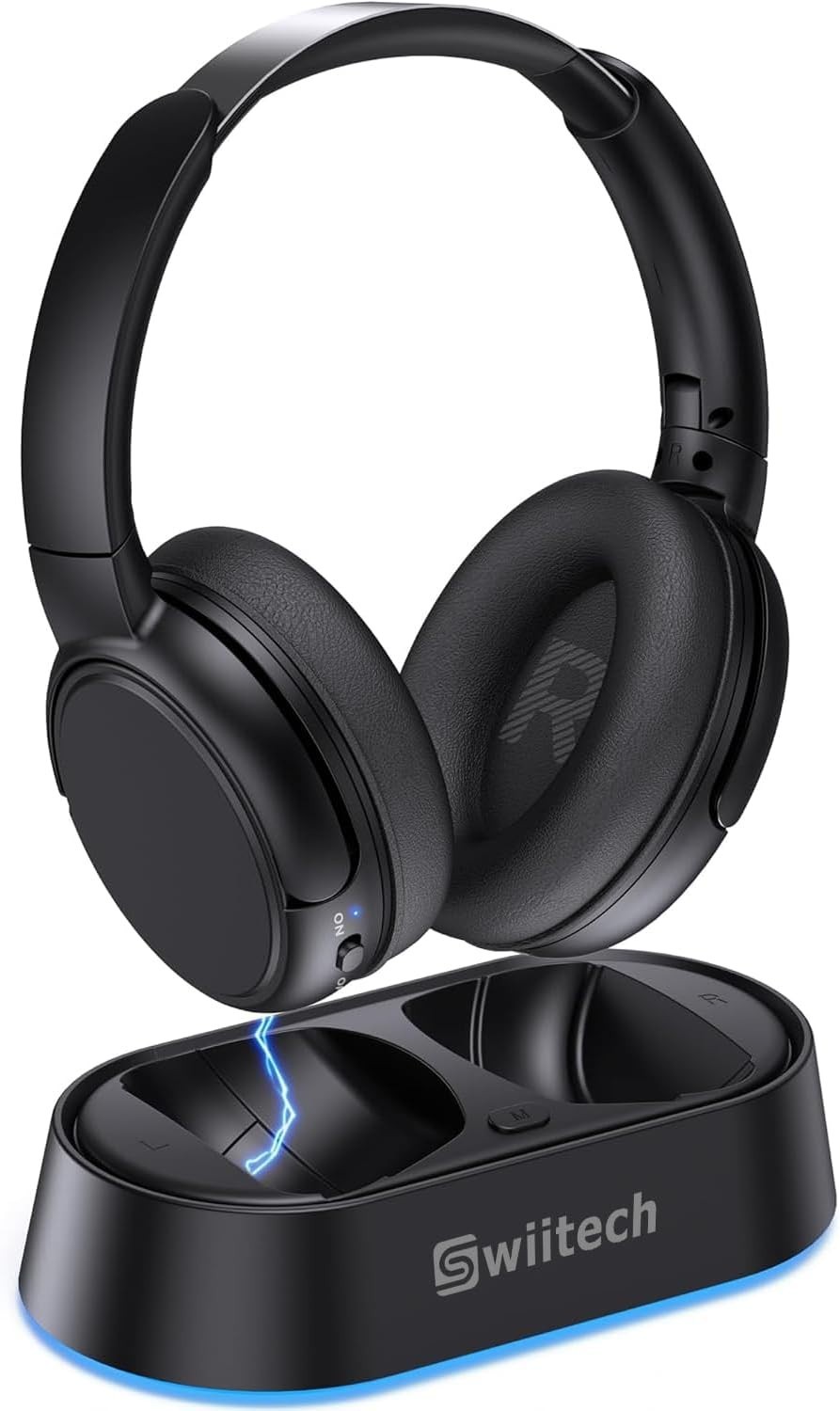 SWIITECH CH-211 BLUETOOTH WIRELESS HEADPHONES FOR TV CHARGING DOCK 45H PLAYTIME