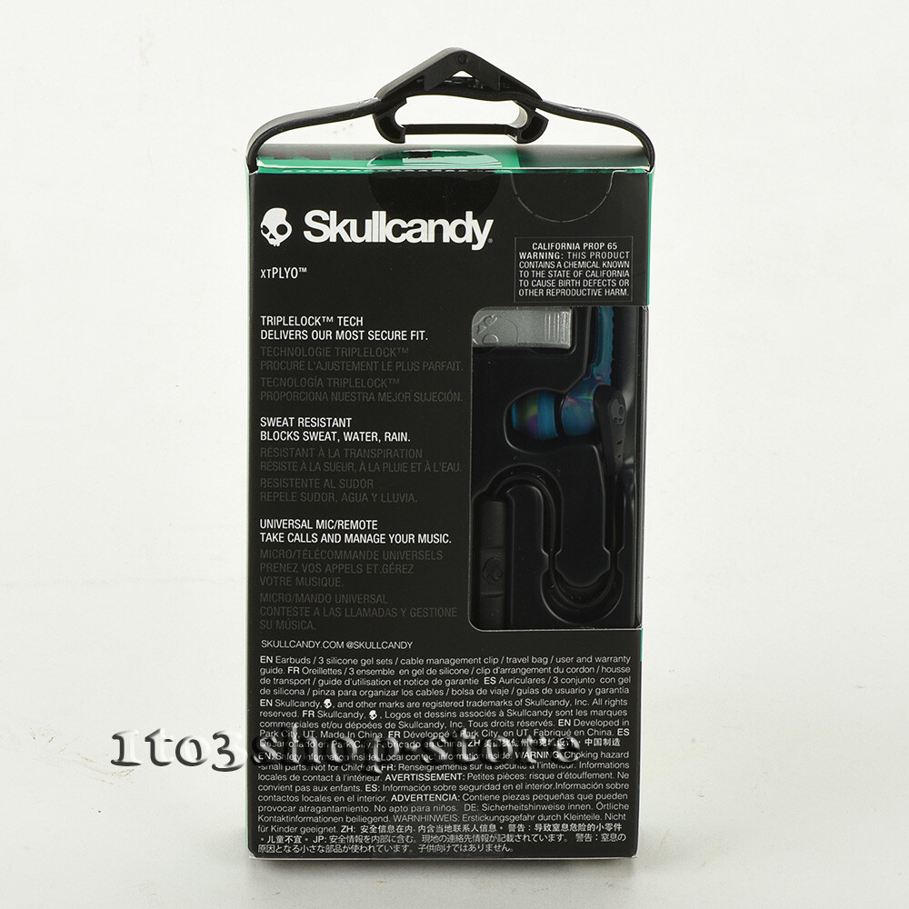 Skullcandy XTplyo Active Sports In-Ear Buds Headphones Headset w/Mic Black Swirl