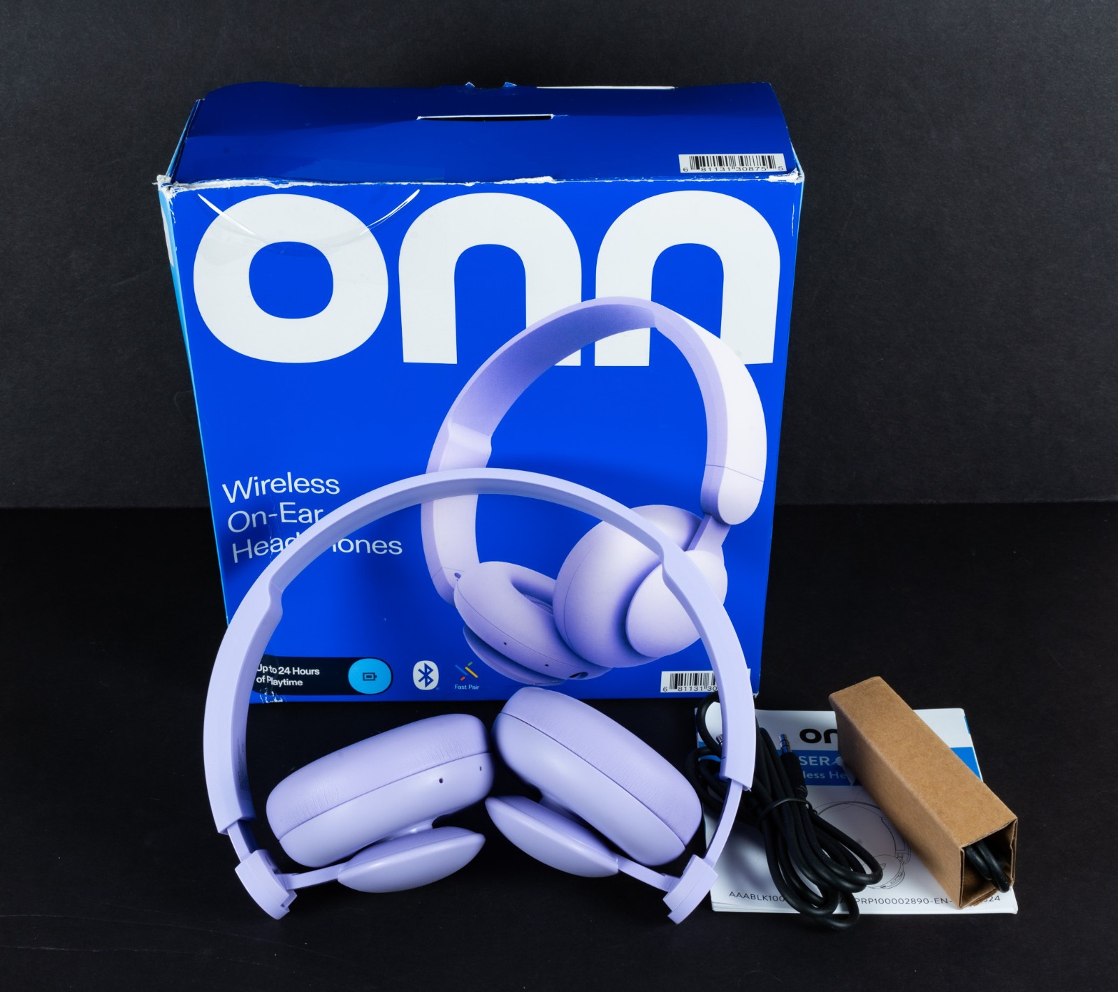 Onn Wireless On Ear Headphones Purple – Tested Working