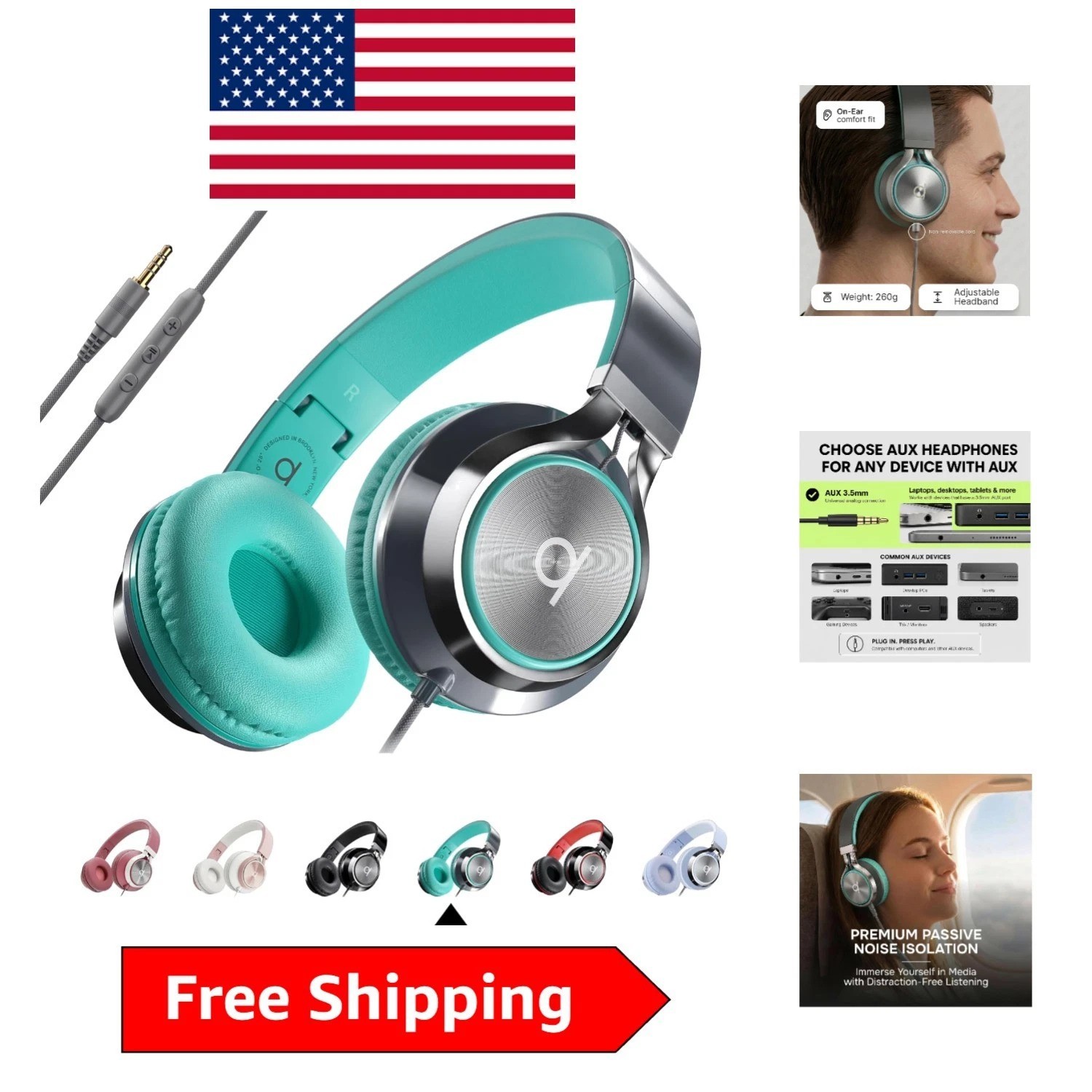 CL750 Foldable On-Ear Headphones for Kids & Adults | Noise Isolation & Comfort