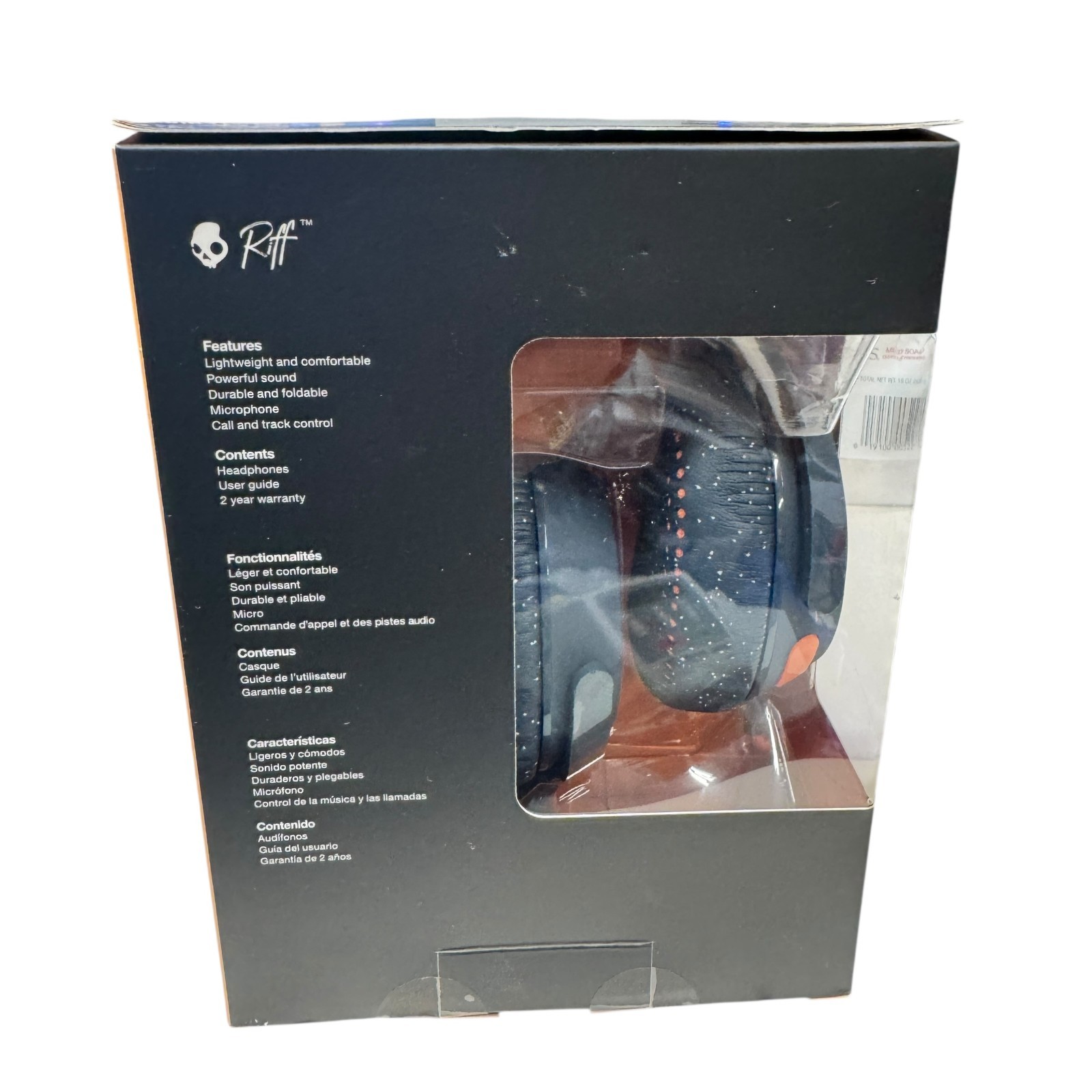 Skullcandy Riff On-Ear Headphones with Mic & Track Control Blue/Sunset NewSealed