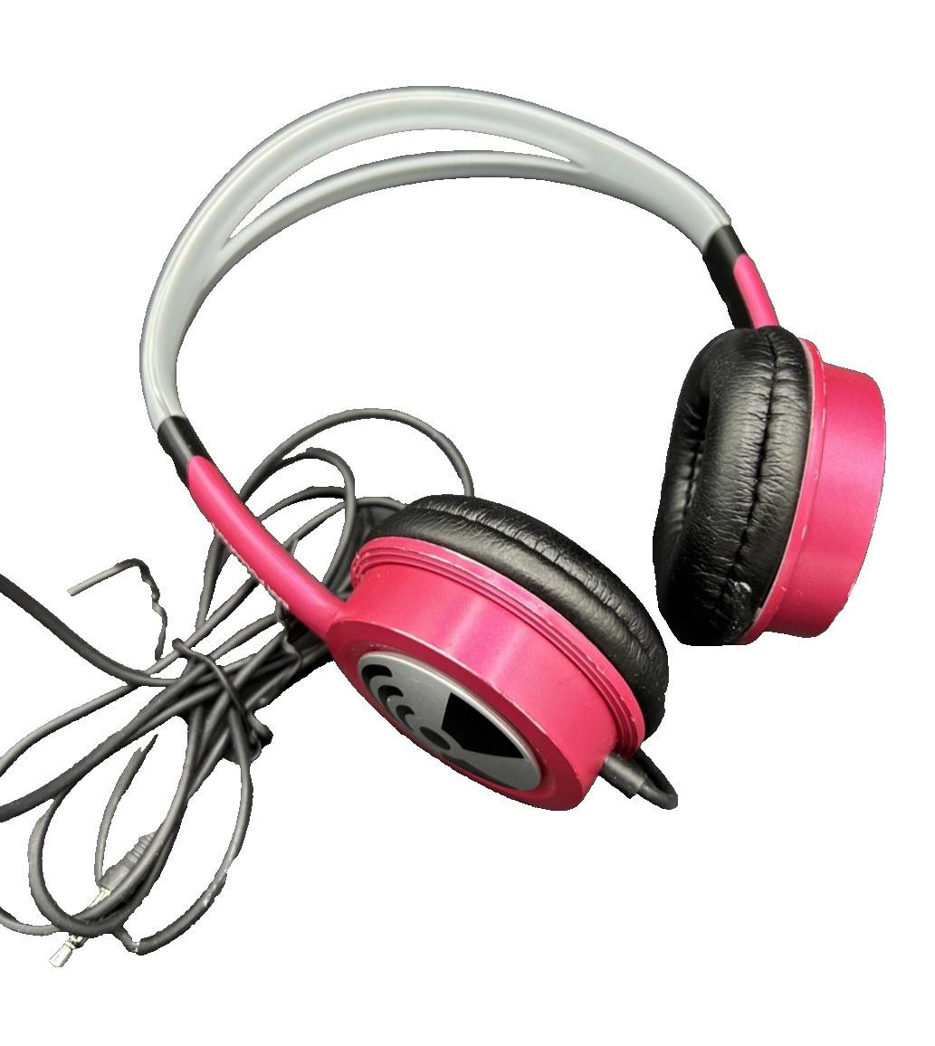 iFrogz Ear Pollution Wired Headphones Pink + Bonus Airbuds Lucent II (Untested)