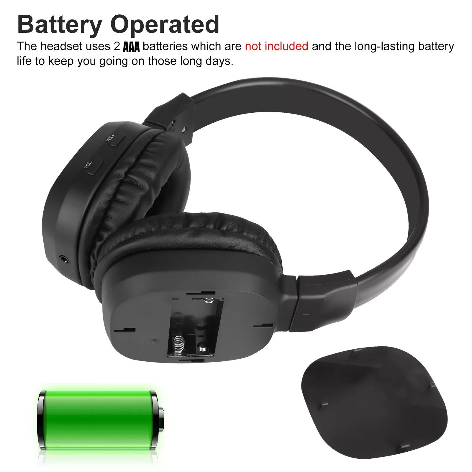 Foldable Receiver Over-Ear Headphone Supports FM (No AM) transistor radio