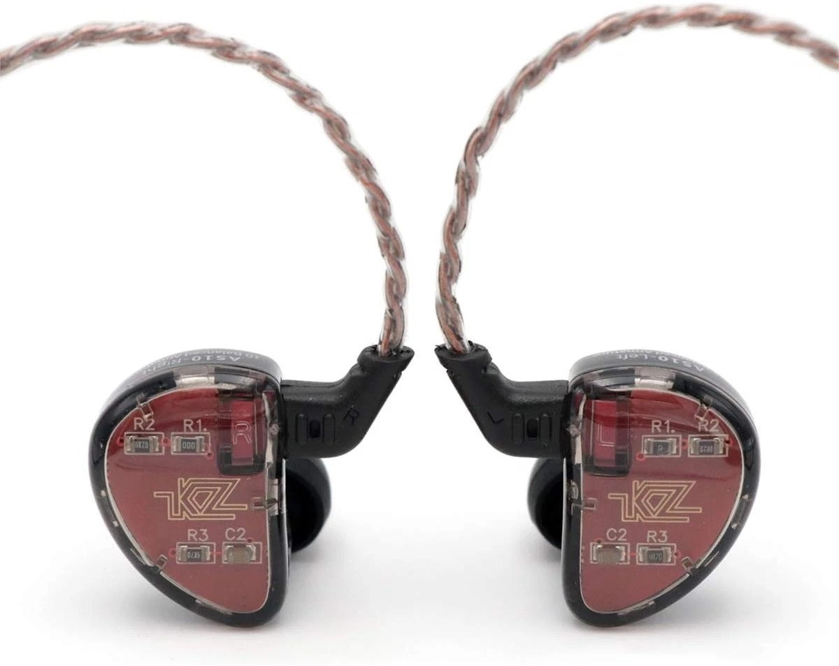 KZ AS10 5BA HiFi Earphones, 5 Balanced Armature Drivers, Detachable Cable, Black
