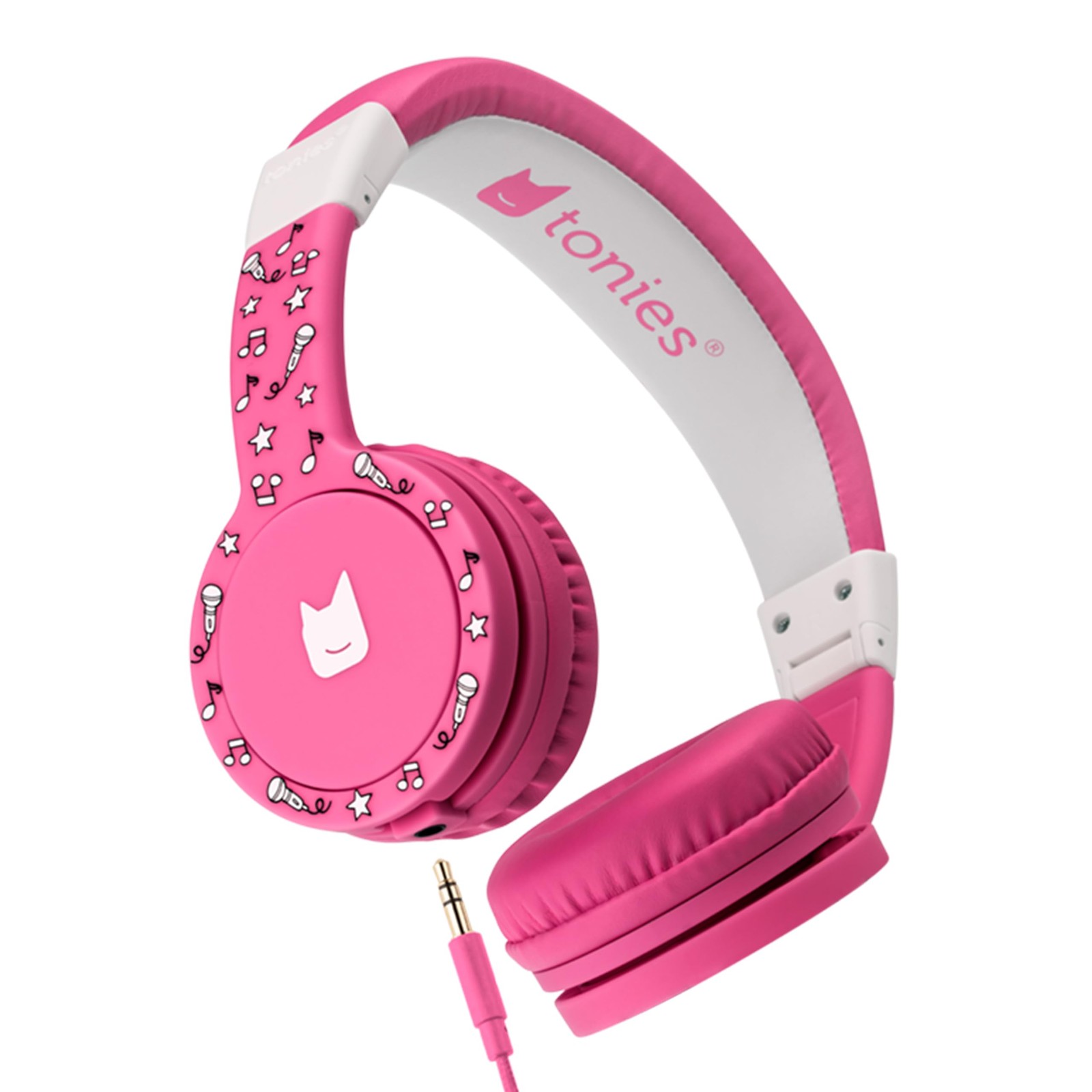Tonies Foldable Wired Headphones for Kids – Comfortably Designed Kids, Pink