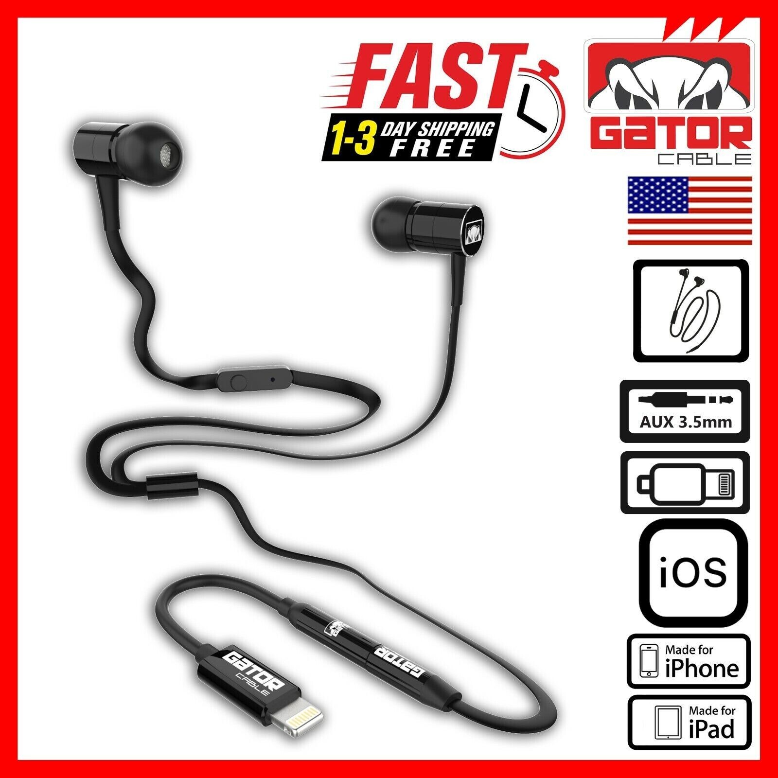 Wired Earphones Headphones Earbuds MIC For iPhone 7 8 X 11 12 13 14 Pro Max Plus