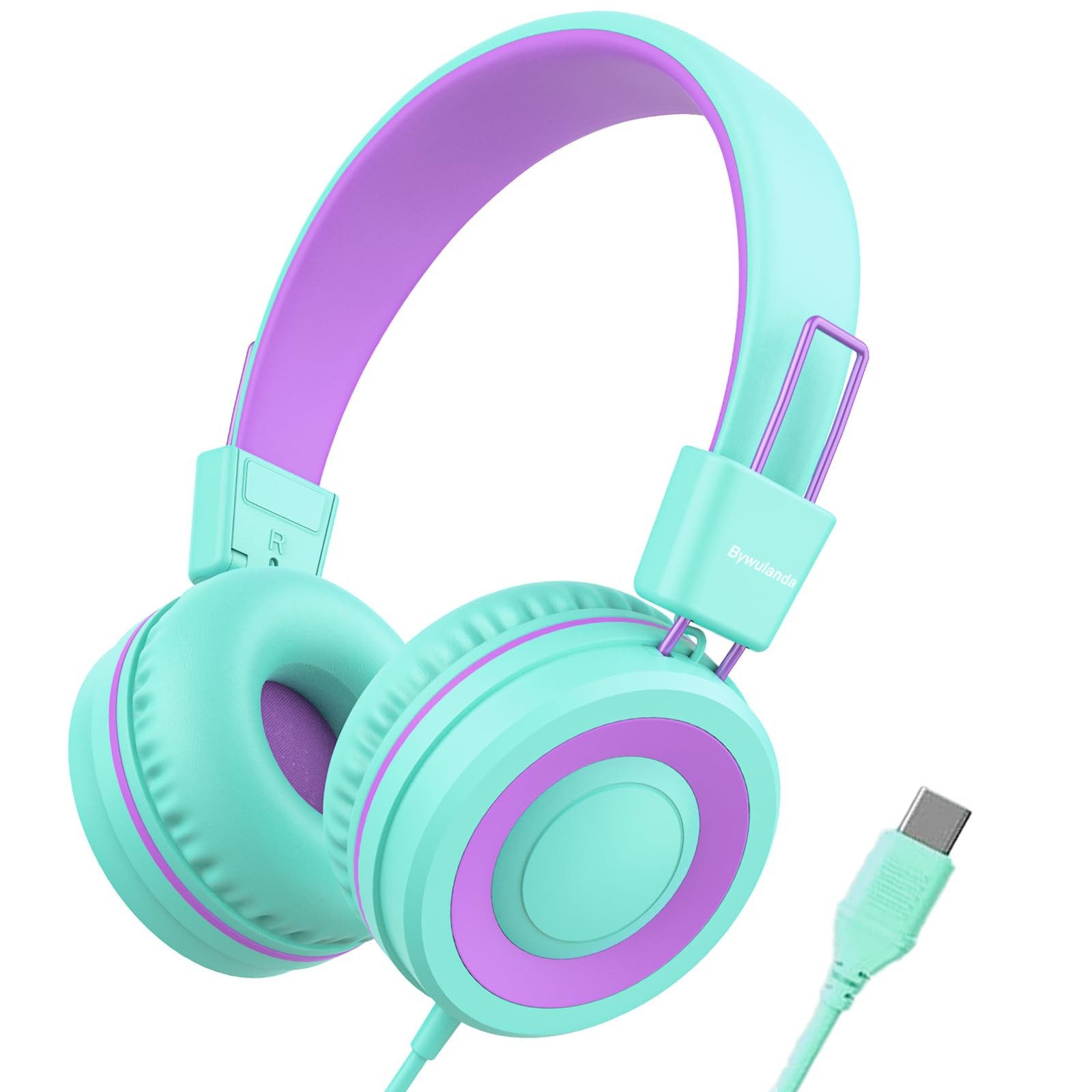 Upgrade USB Type C Kids Headphone for School, 94dB Safe Volume Limited, HD St…