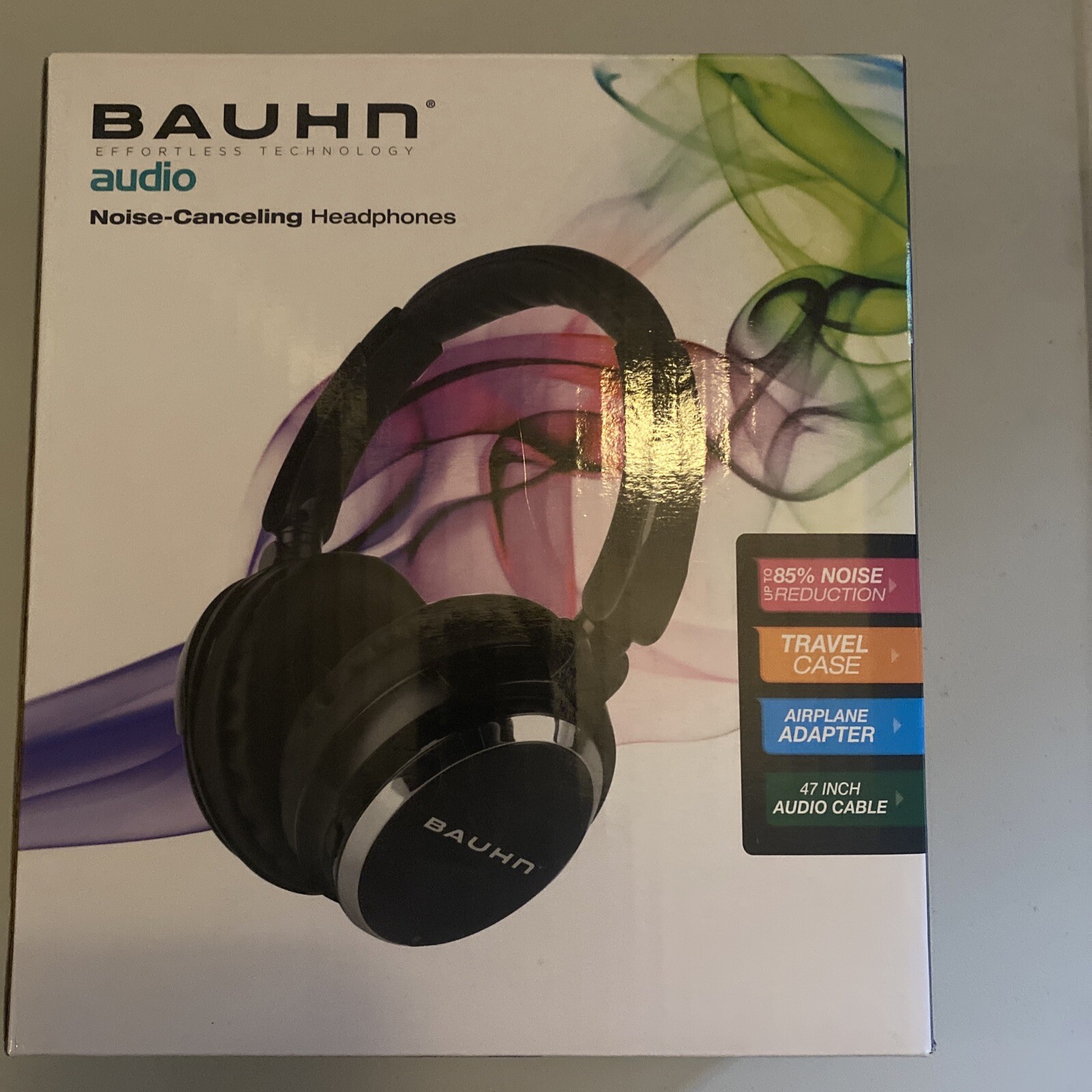 Bauhn Noise Cancelling Headphones Gloss Black AHP-1192 With Original Box