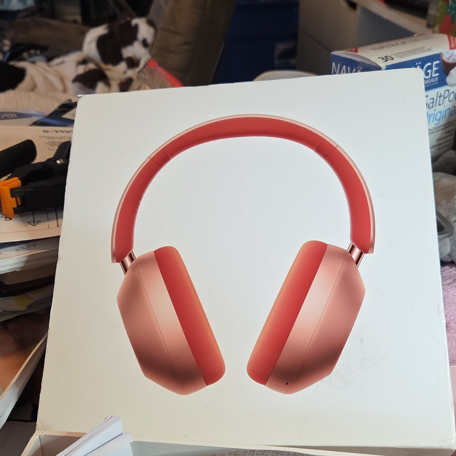 Picun F6 Bluetooth Over-Ear Headband Headphones Pink/Red w/ Case & Box