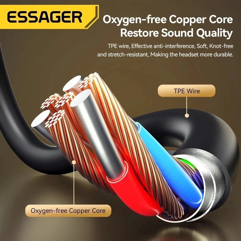 Essager 3.5mm Wired Earphones In-Ear Headset with Microphone Stereo Headphones