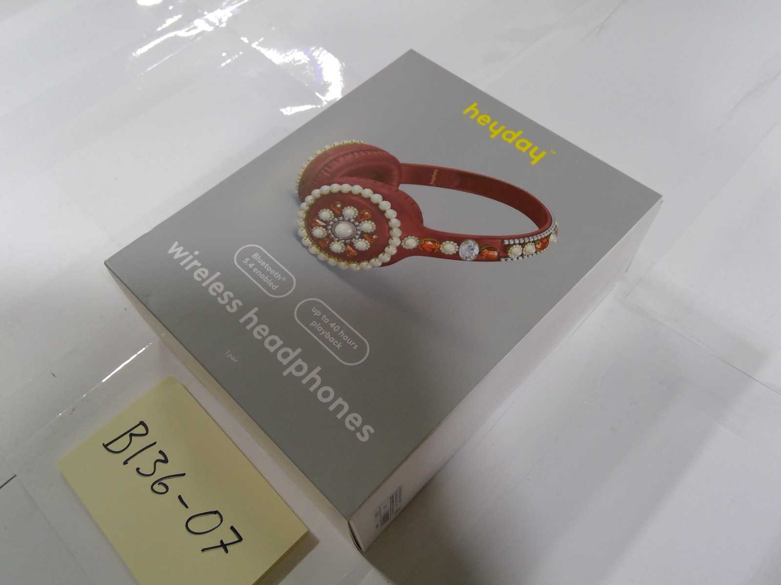Heyday Wireless Headphones Bluetooth Red Jeweled 40 Hours Playback New Box