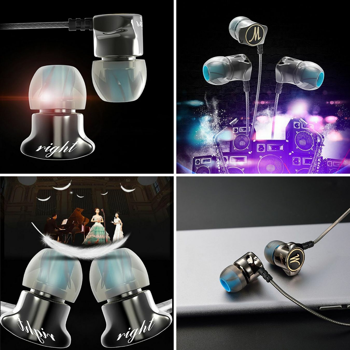 QKZ DM7 Metall In-Ear-Kopfhörer Kabel 120dB Ergonomische Sport Ohrhörer Mikrofon