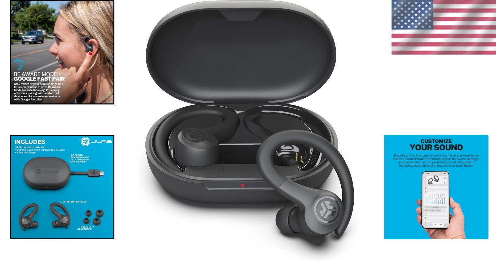 Go Sport+ Sweatproof Wireless Workout Earbuds – 35+ Hours Playtime, C3 Calling