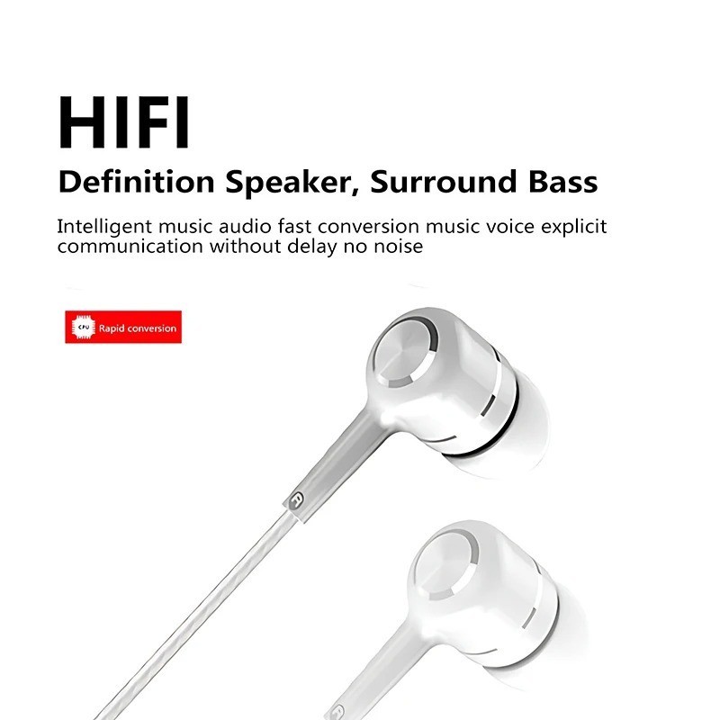 3.5mm Wired Earphones In Ear HIFI Bass Headset with Mic Gaming Sports Earbuds