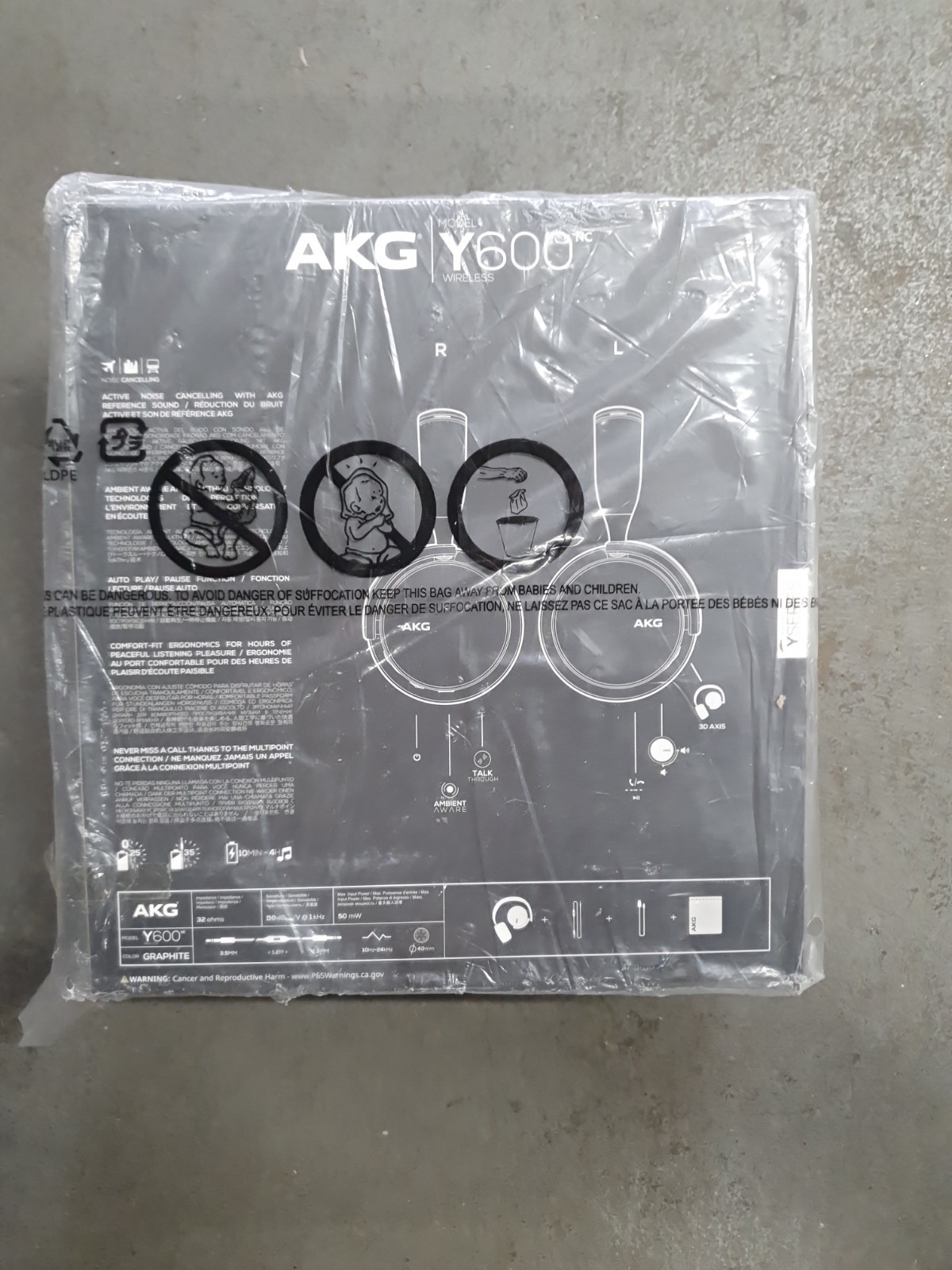 Samsung AKG Y600NC Noise Cancelling Bluetooth Headphones – Graphite Black