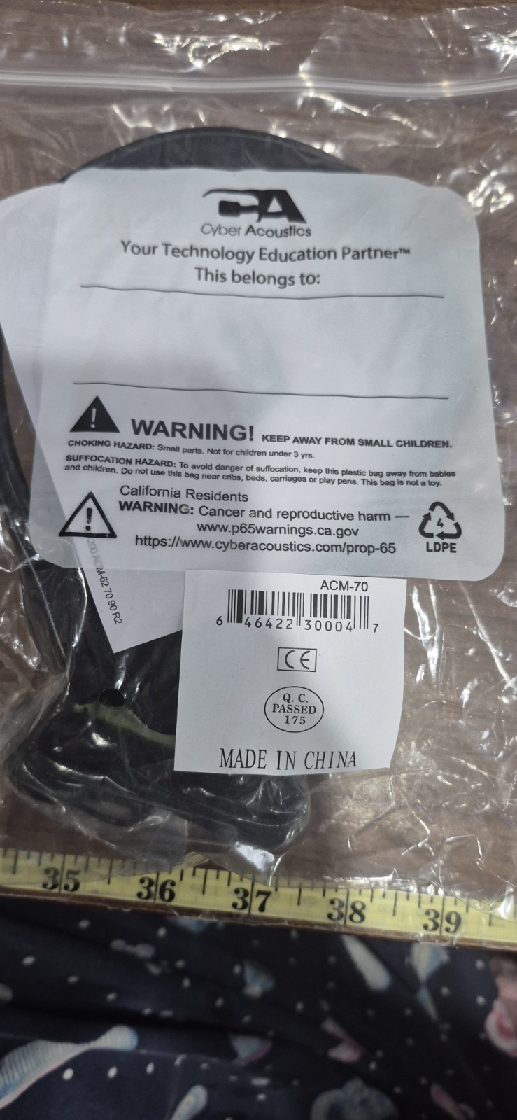 NEW Cyber Acoustics N/A ACM-70B 3.5mm Connector Supra-aural Lightweight PC/Audio
