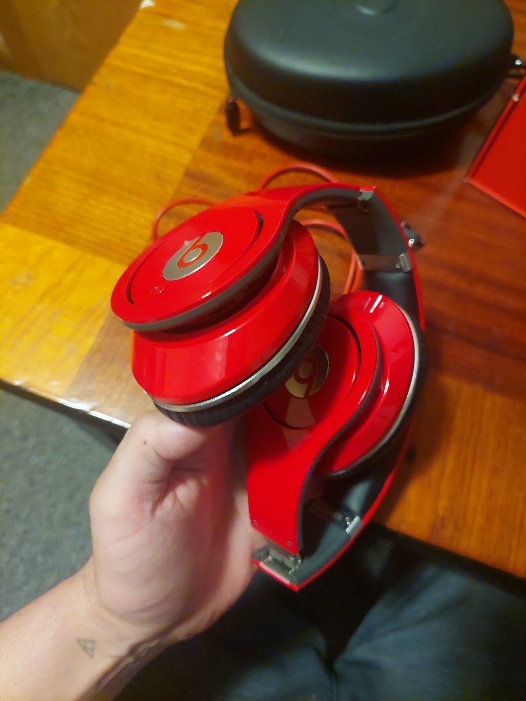Beats By Dr. Dre Studio WIRED Monster Red Headphones Used Working