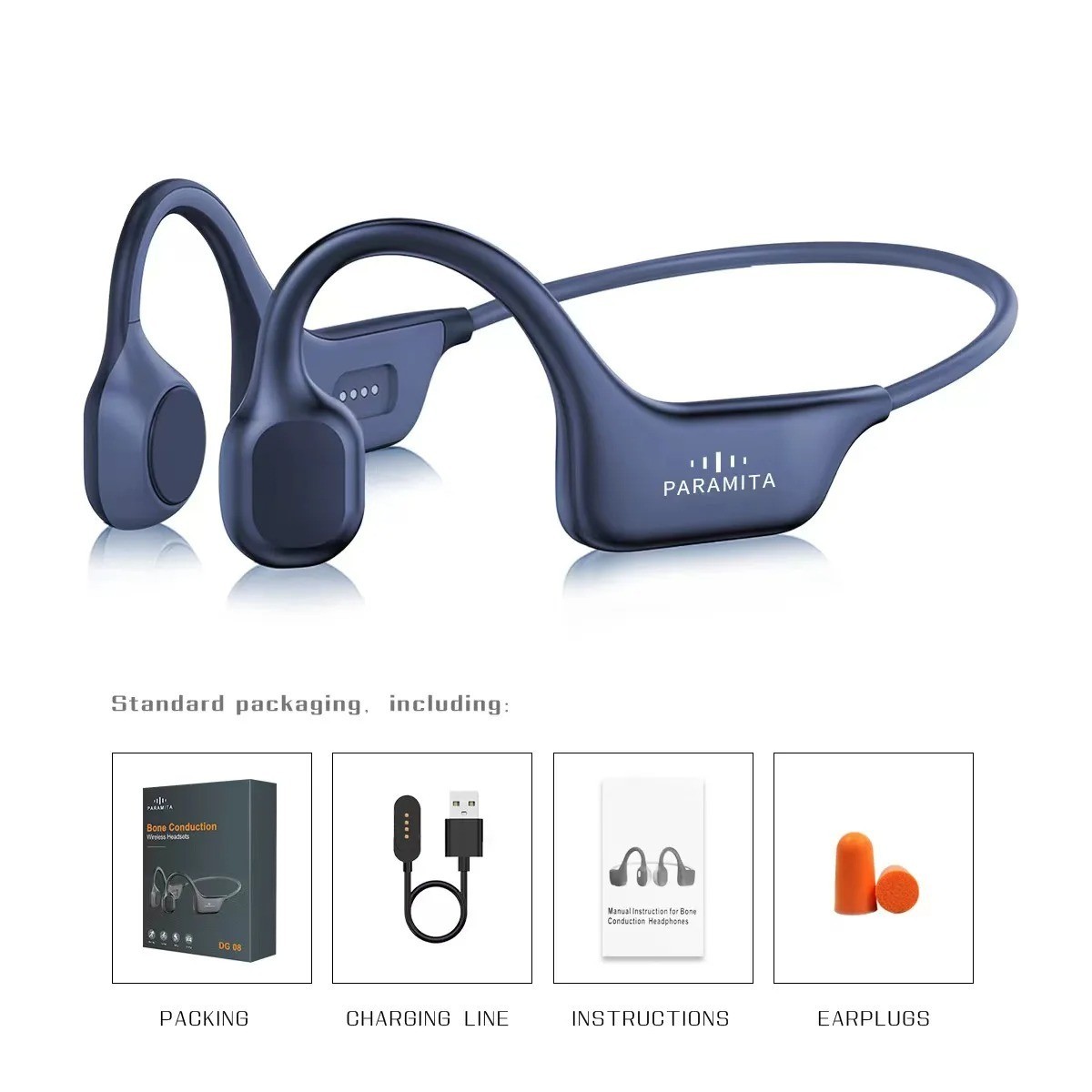 DG08 Bone Conduction Headphone Wireless Bluetooth Waterproof Sport Running