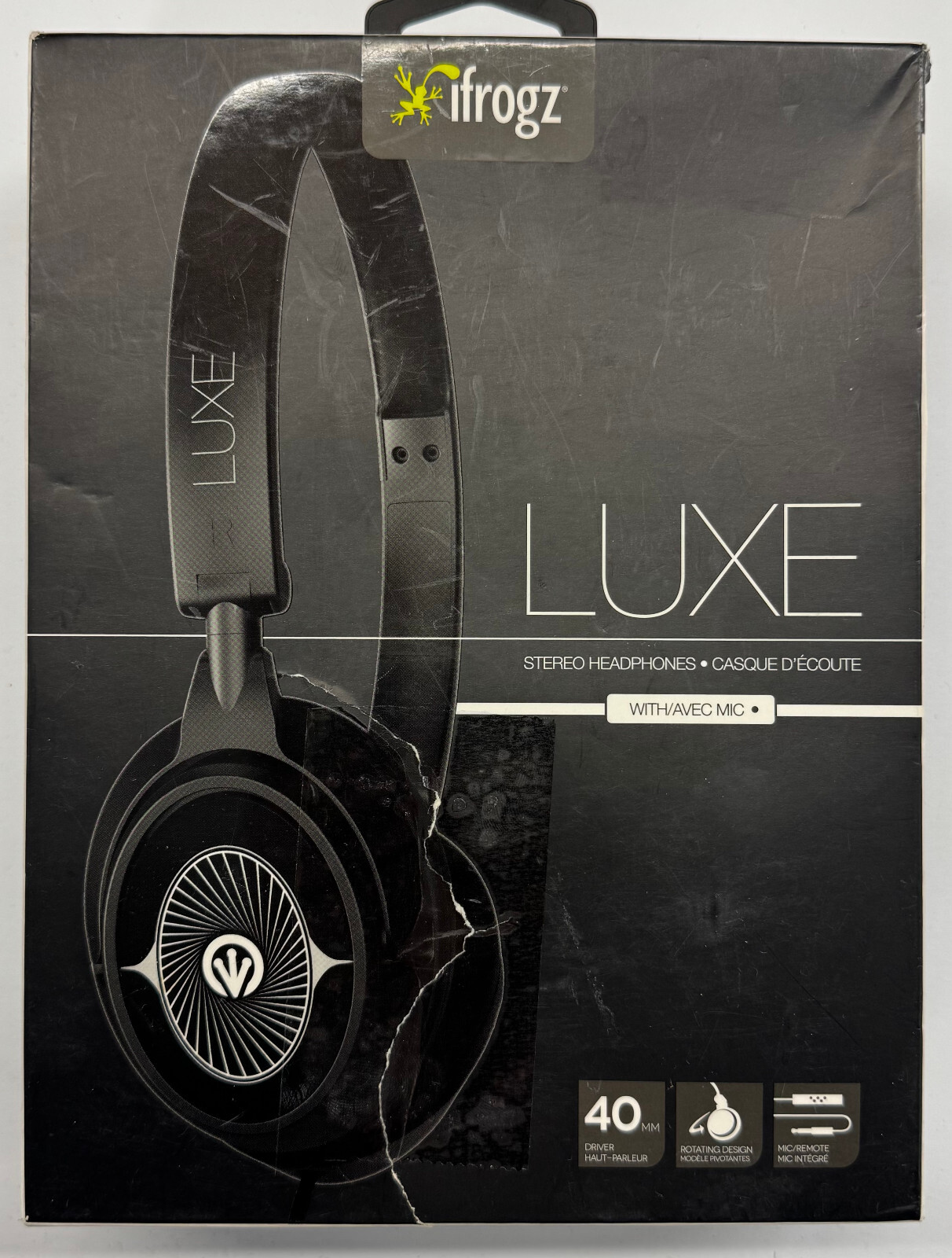 ifrogz “LUXE” Stereo Headphones w/Mic (IF-LXH-BLK)