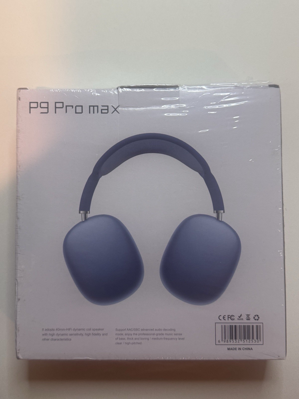 New P9 PRO MAX Headphones Noise Cancelling Bluetooth Earphones Blue