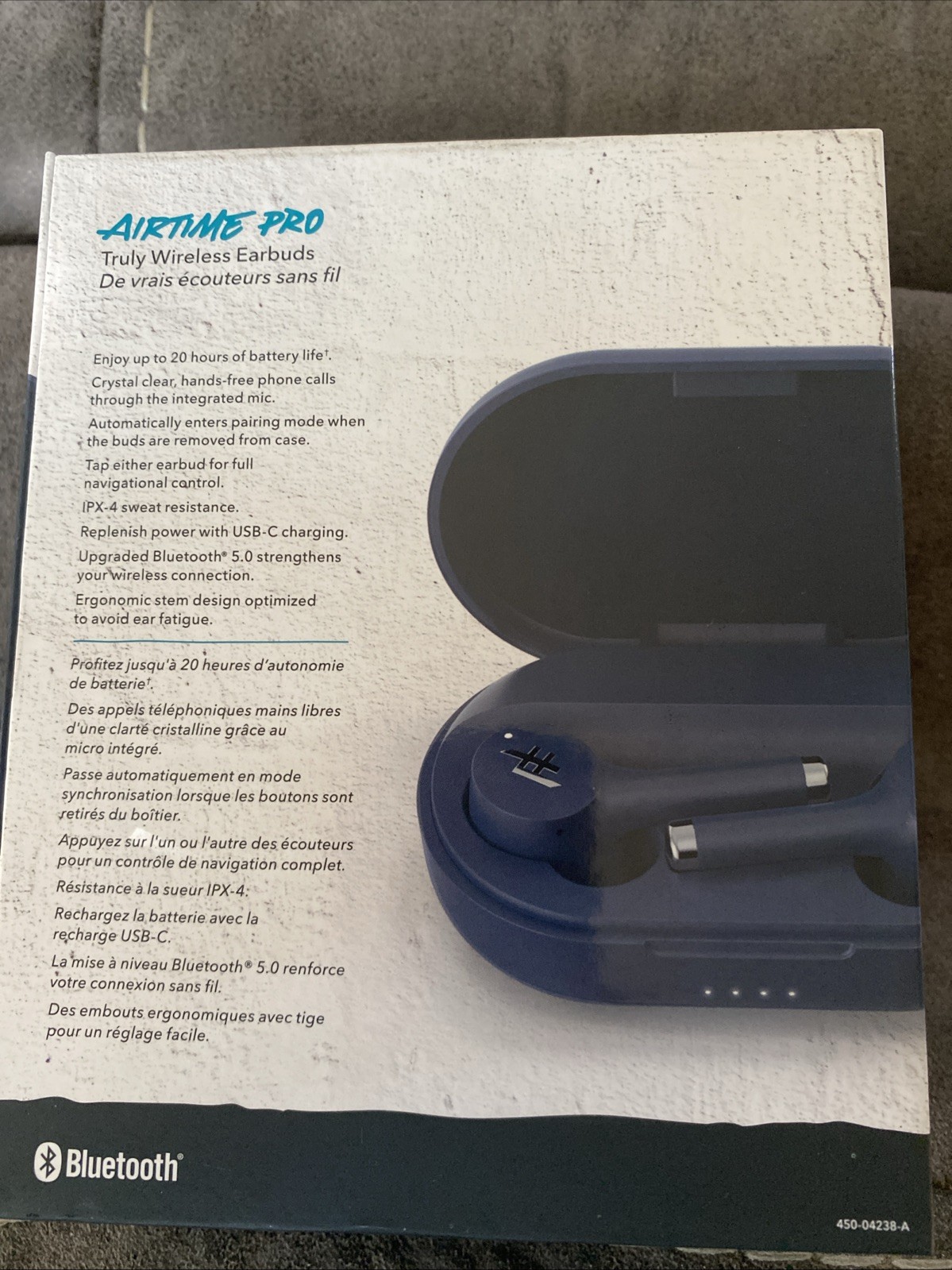 iFrogz AirTime Pro Truly Wireless Earbuds + Charging Case – white/black/blue