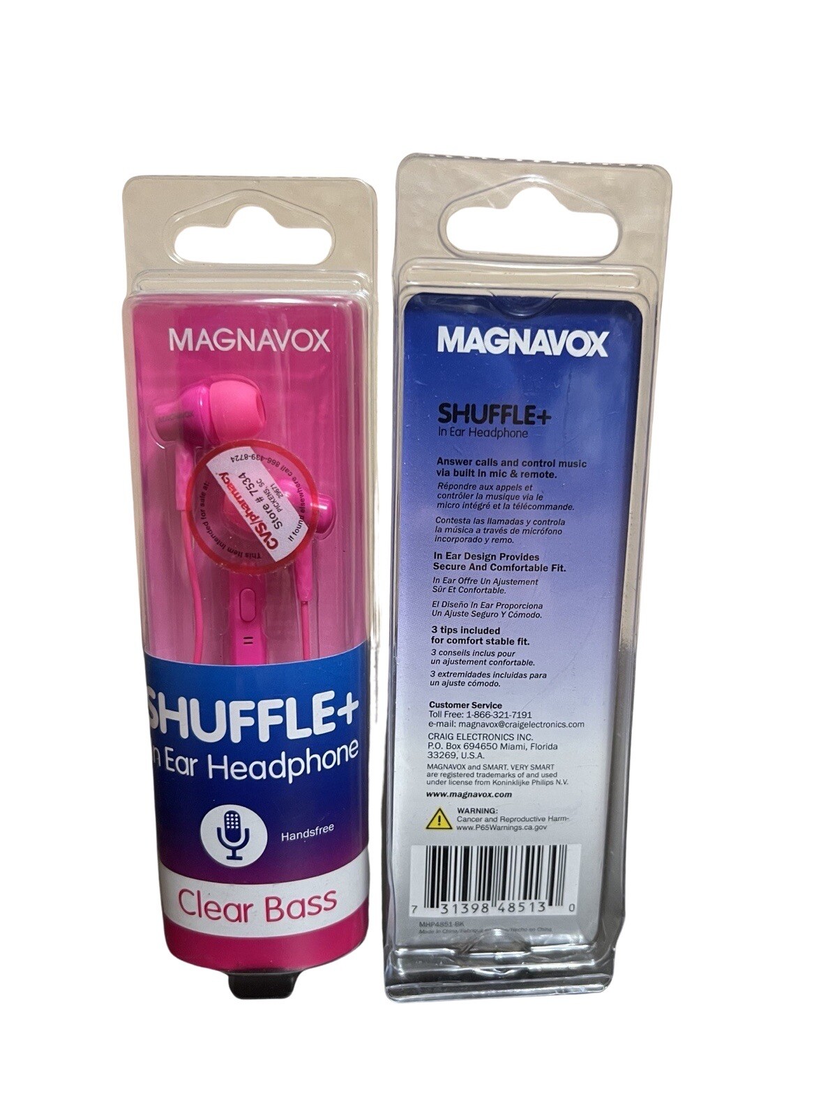 10-Pieces Magnavox Shuffle In Ears Headphones Clear Bass Wired With Mic