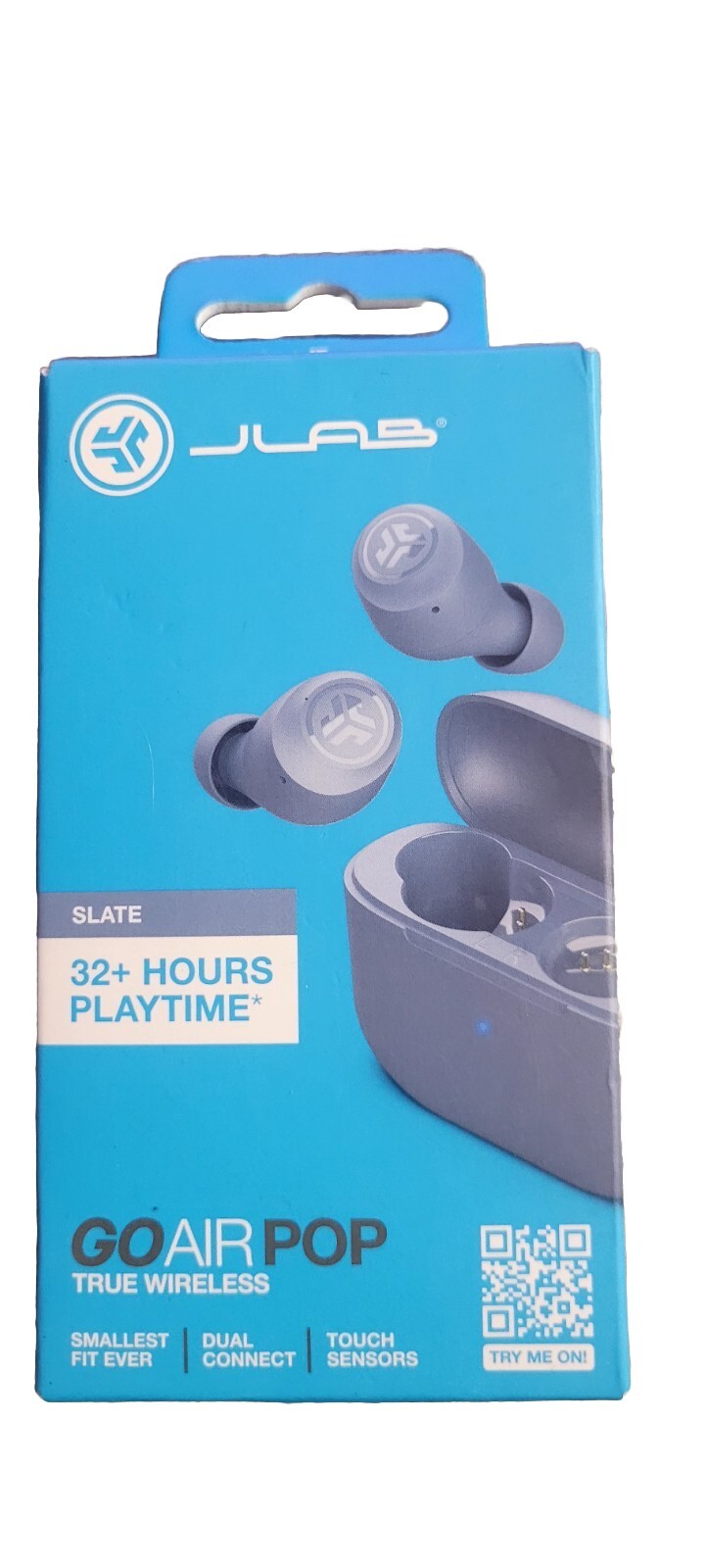 JLab GO Air Pop True Wireless Bluetooth Earbuds – Slate, Sealed