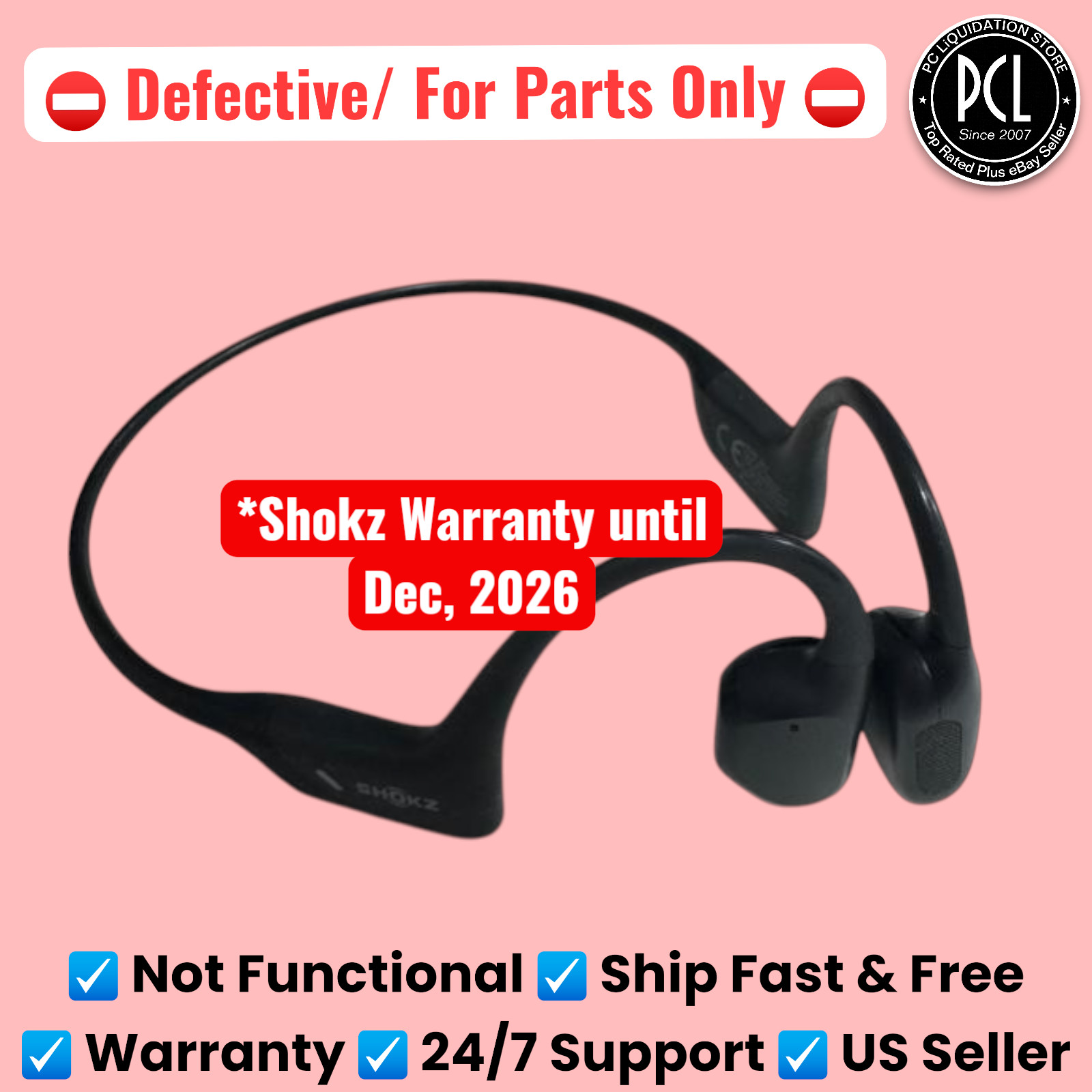 🚫For Parts Only ⚠️Shokz OpenRun Pro Headphones S810 ➽Warranty still active⚠️