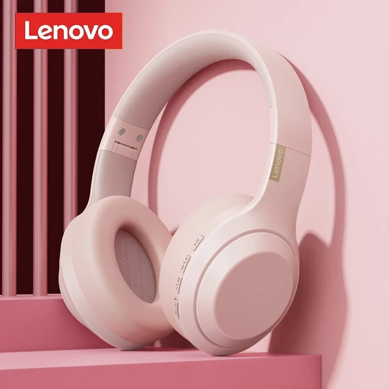 BLACK Lenovo ThinkPlus TH10 Wireless Headphones Bluetooth 5.0 40mm AUX Mic
