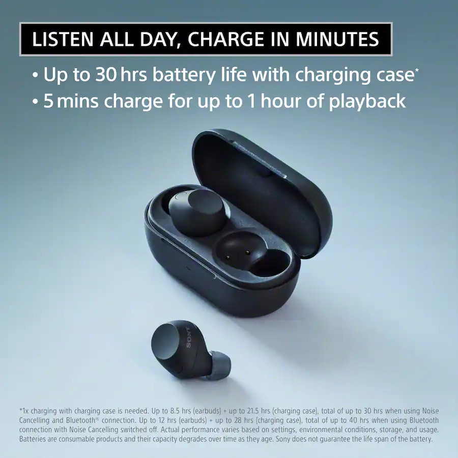 Sony WF-C710N Truly Wireless Bluetooth Noise-Canceling Earbuds – Black