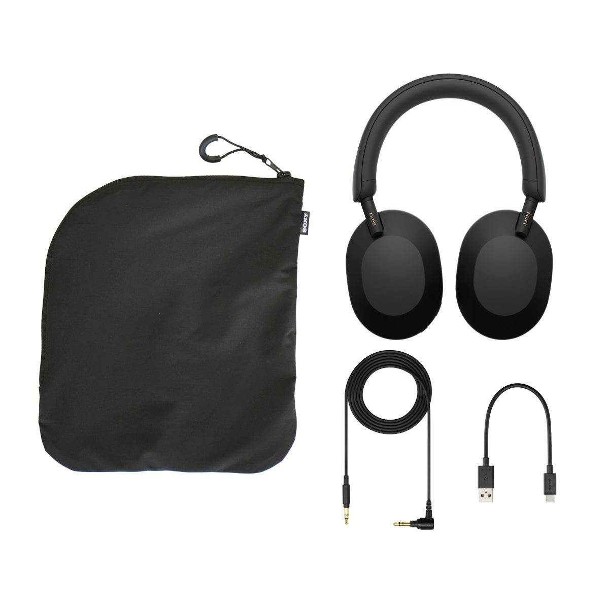 Sony WH1000XM5/SA Wireless Noise-Cancelling Headphones – Black, with Soft Case